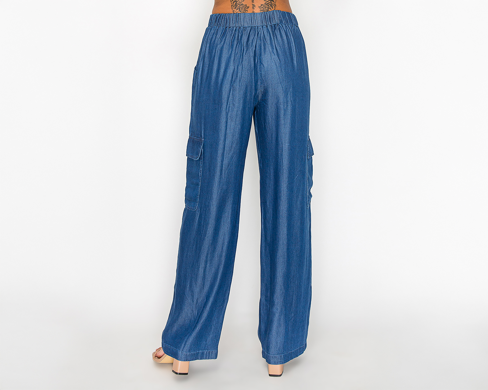 Foto 4 pulgar | Foto 3 | Pantalón Cargo Strona Azul para Mujer