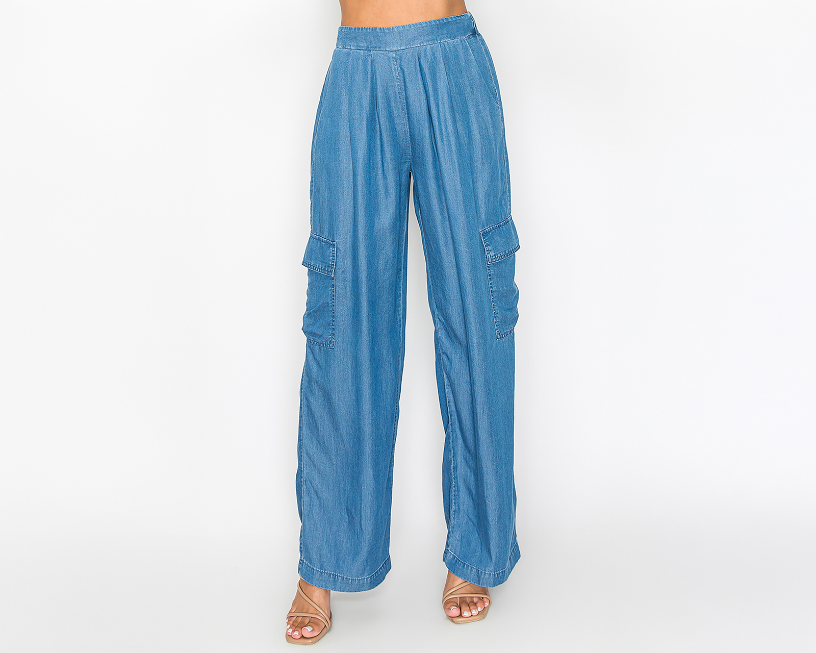 Foto 3 pulgar | Foto 2 | Pantalón Cargo Strona Azul para Mujer