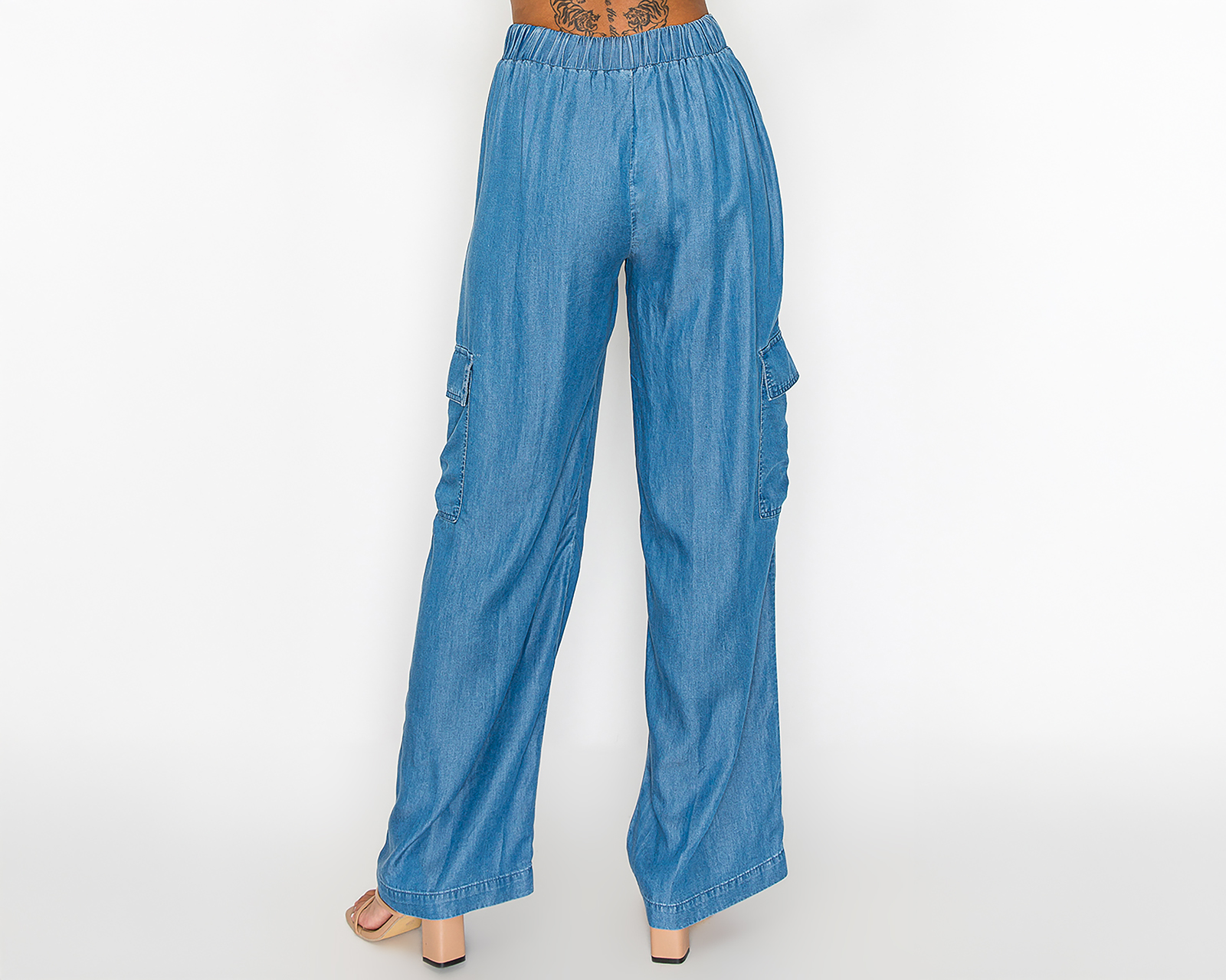 Foto 4 pulgar | Foto 3 | Pantalón Cargo Strona Azul para Mujer