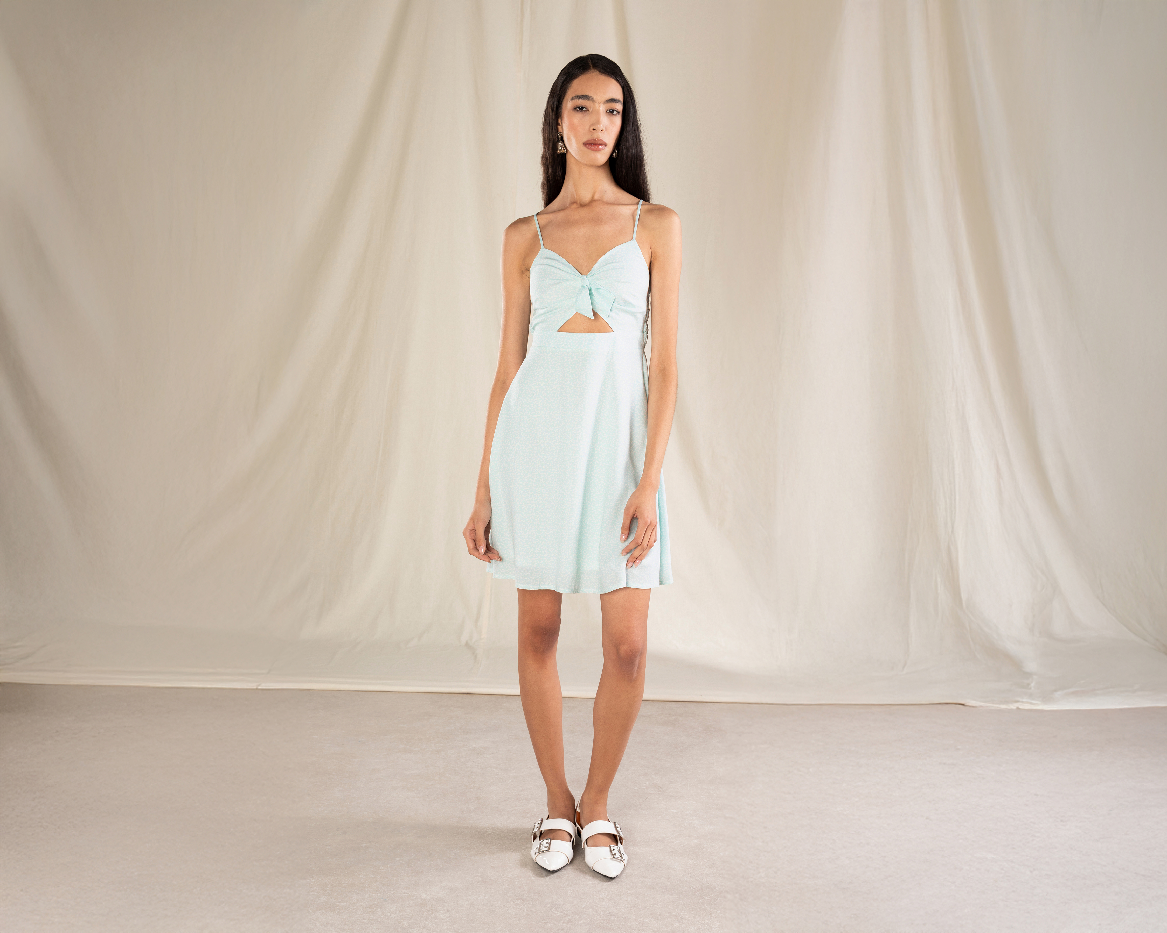 Foto 2 | Foto 2 | Vestido Casual Strona con Tirantes Plisado Azul para Mujer