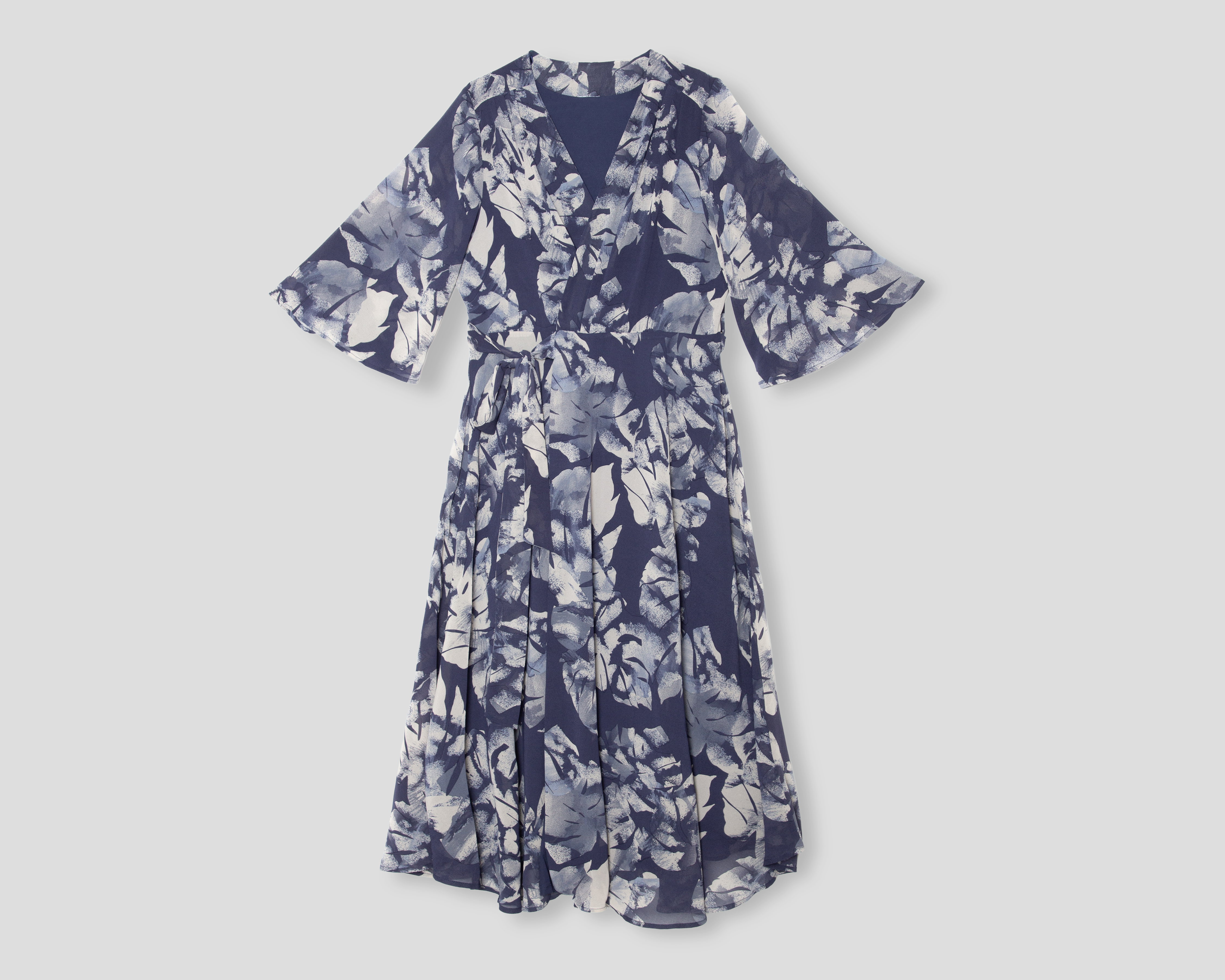 Foto 2 pulgar | Foto 1 | Vestido de Coctel Sahara Azul Marino Floral con Escote V para Mujer