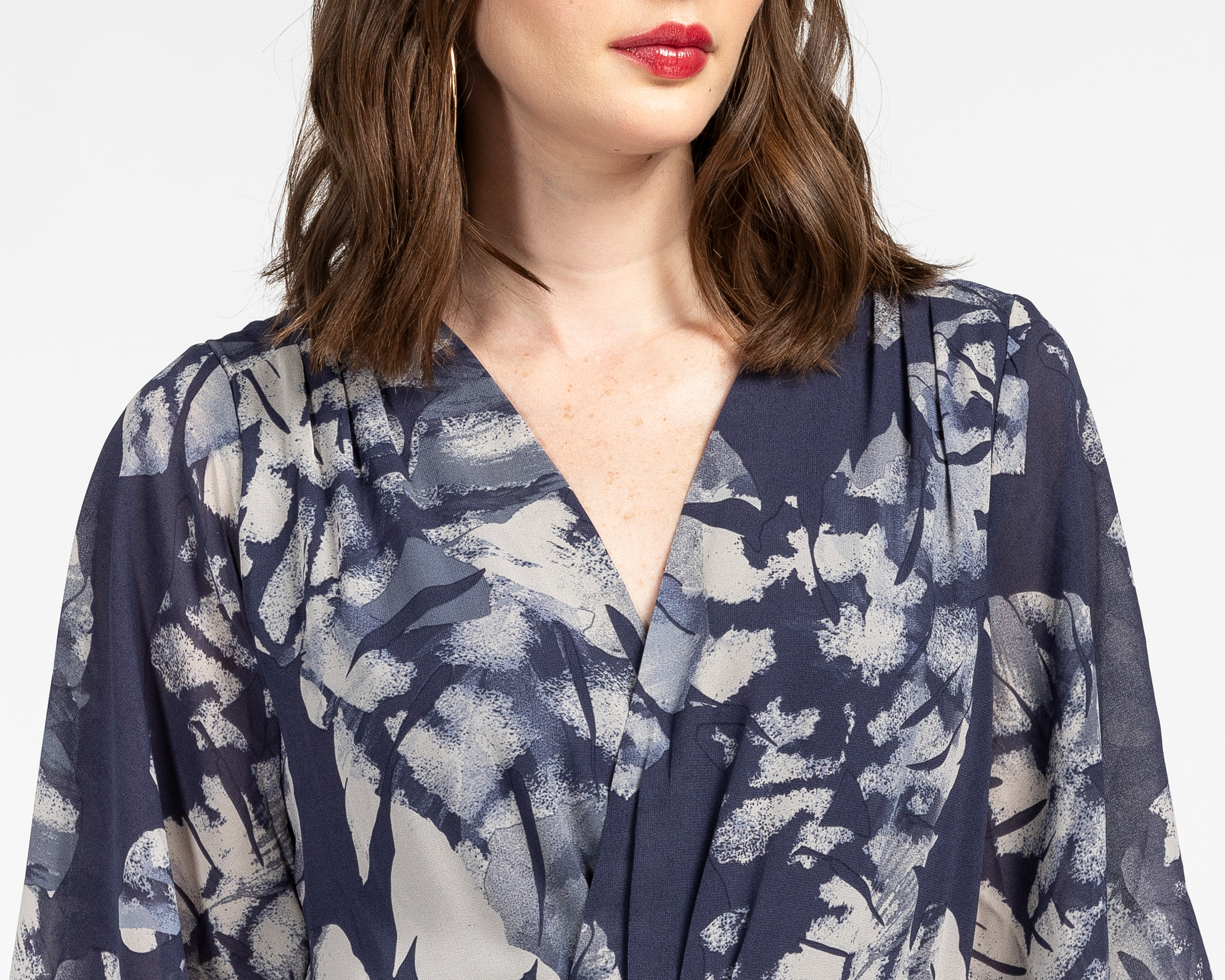 Foto 4 | Foto 4 | Vestido de Coctel Sahara Azul Marino Floral con Escote V para Mujer