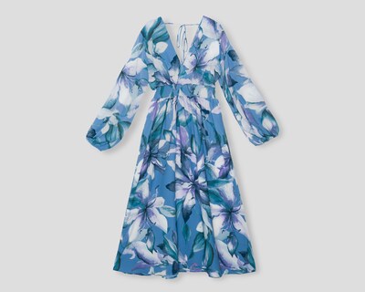 Foto 1 | Foto 1 | Vestido Coctel Sahara Midi Floral Azul para Mujer