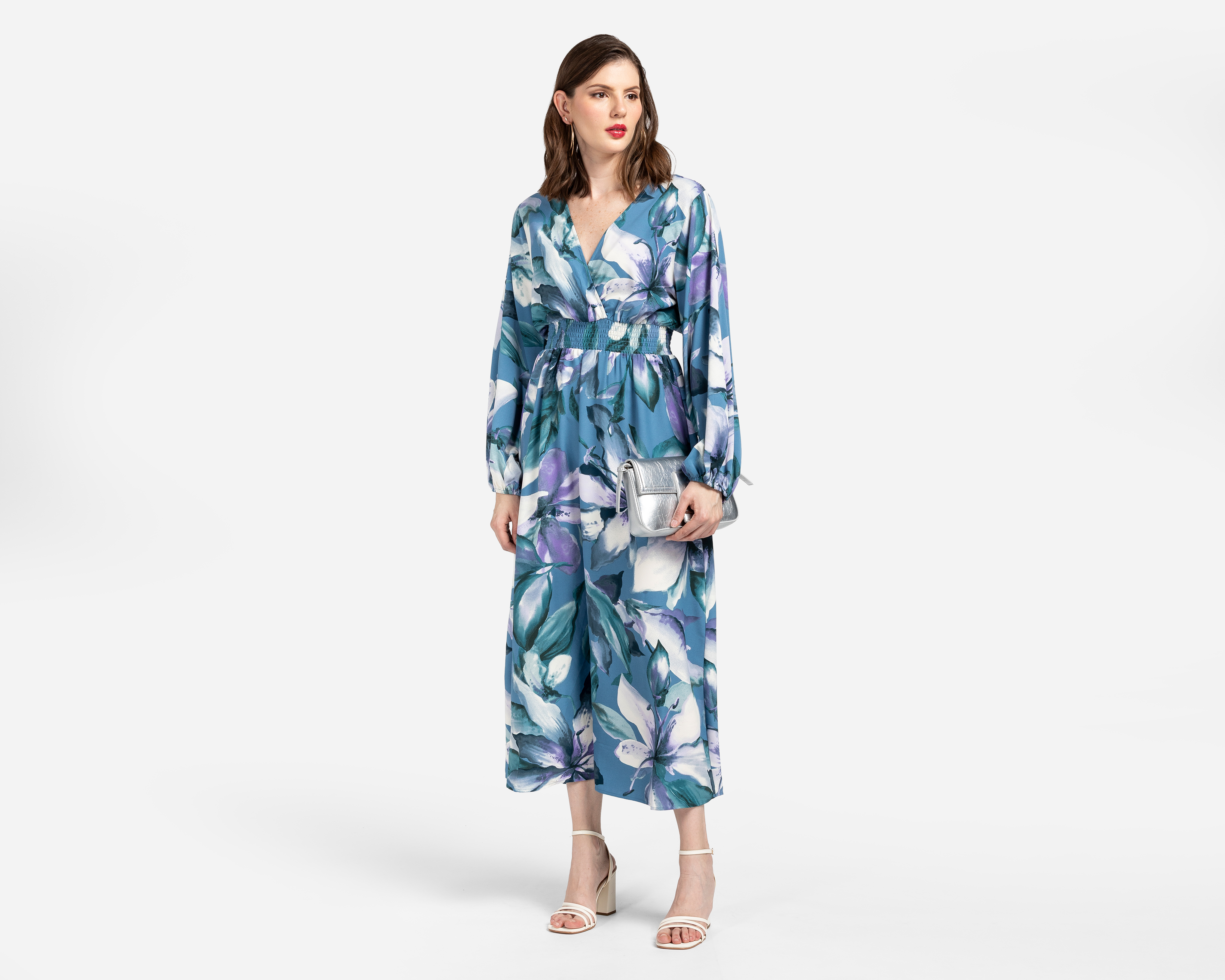 Foto 3 pulgar | Foto 2 | Vestido Coctel Sahara Midi Floral Azul para Mujer