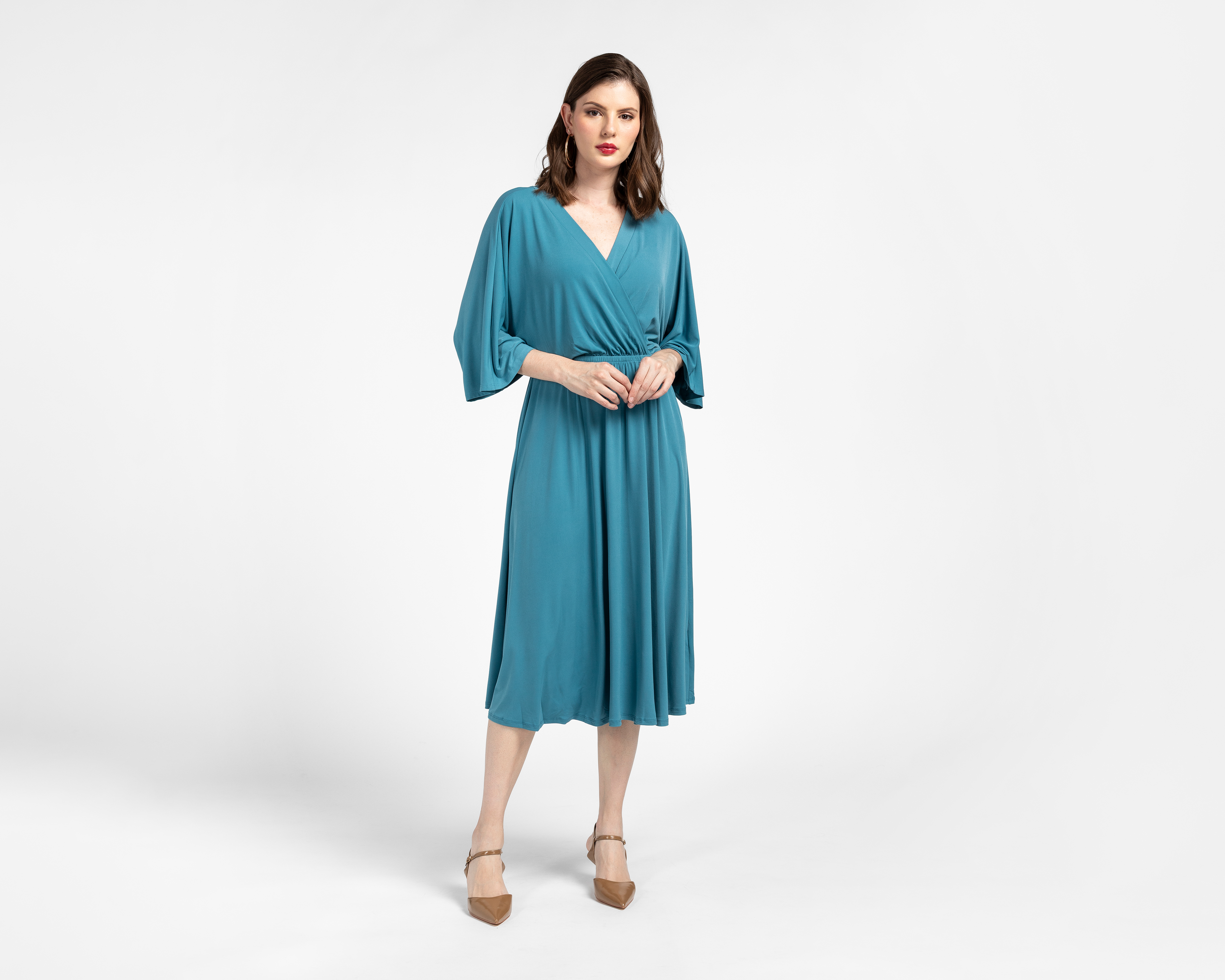 Vestido Coctel Sahara Azul Midi para Mujer
