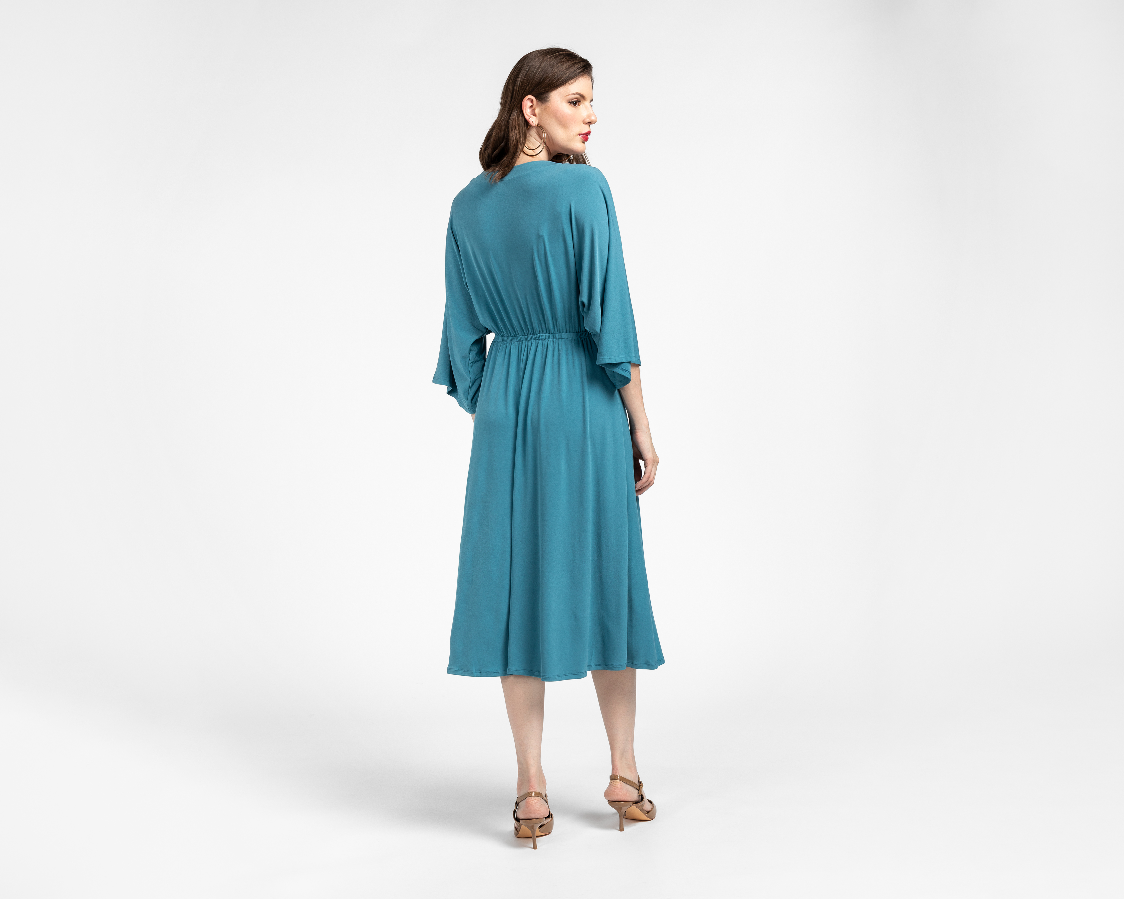 Foto 4 pulgar | Foto 3 | Vestido Coctel Sahara Azul Midi para Mujer