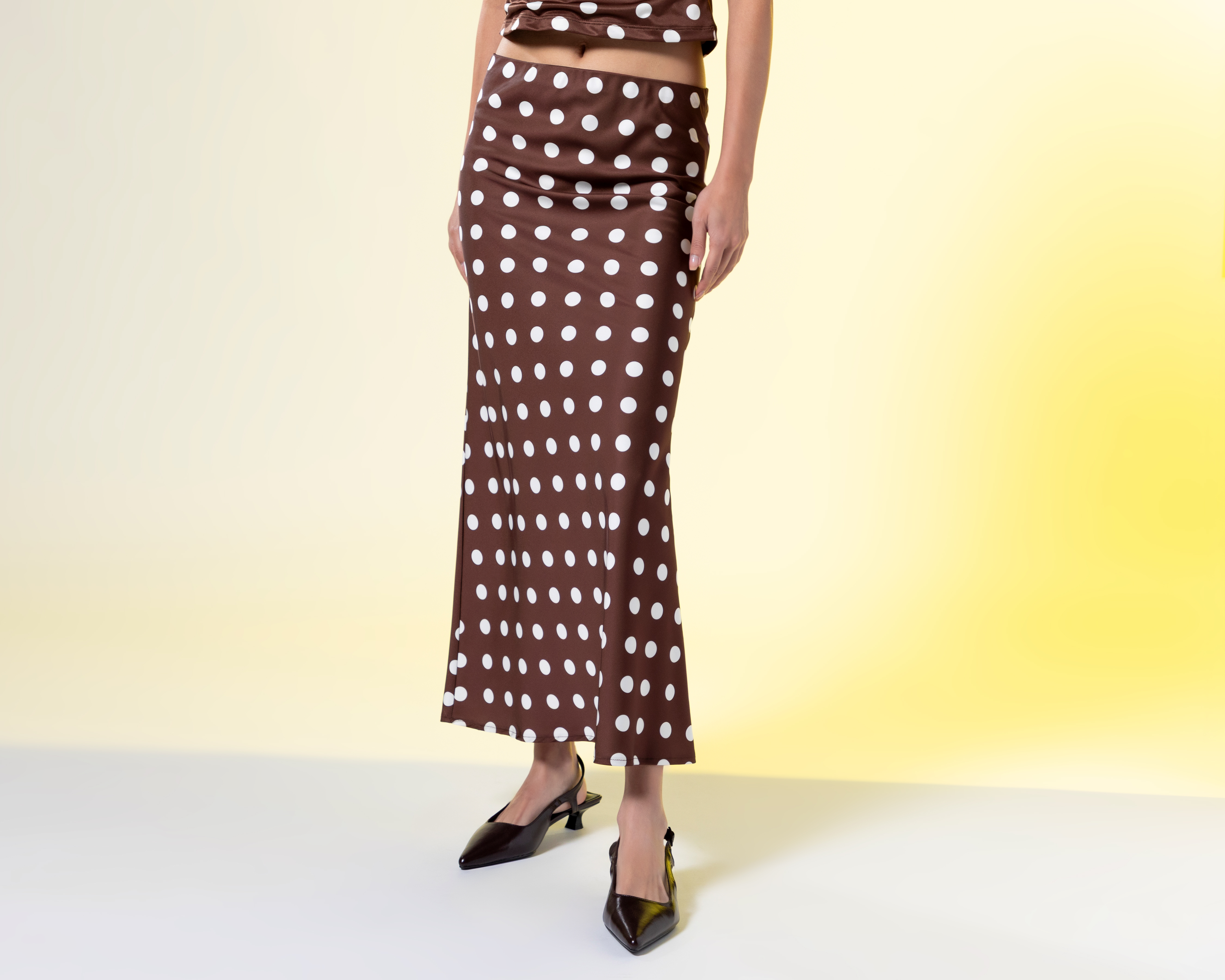 Falda Larga Strona Café para Mujer