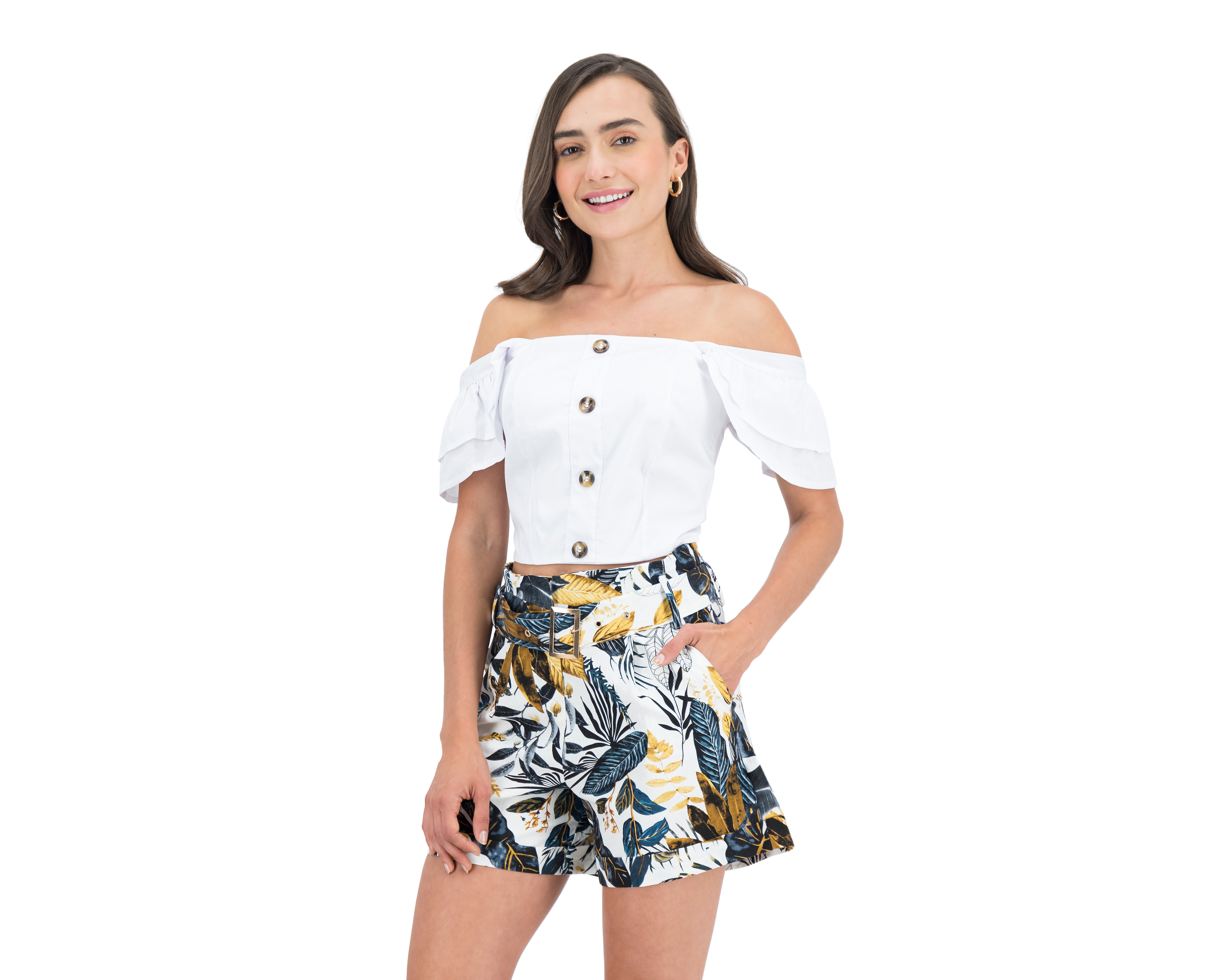 Foto 3 pulgar | Foto 2 | Blusa Jennifer Lopez sin Mangas con Botones