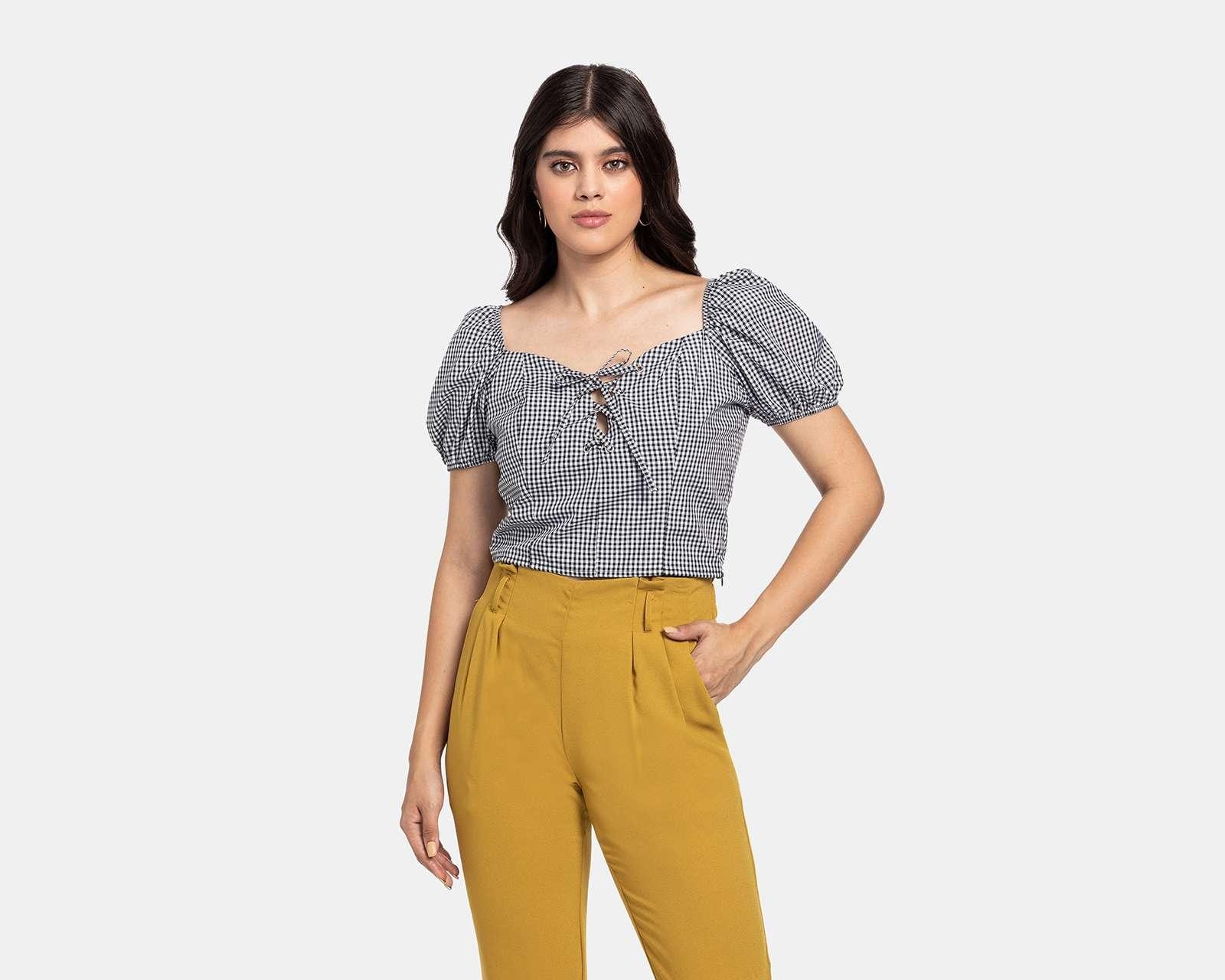 Foto 2 | Foto 2 | Blusa Thinner Manga Corta a Cuadros