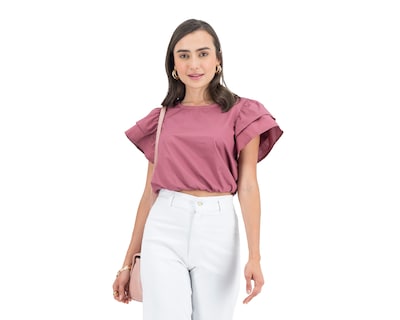 Foto 2 | Foto 2 | Blusa Jennifer Lopez Manga Corta con Holán