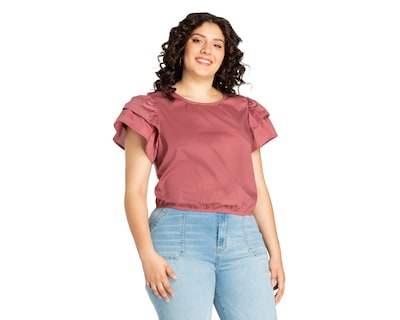 Foto 4 | Foto 4 | Blusa Jennifer Lopez Manga Corta con Holán