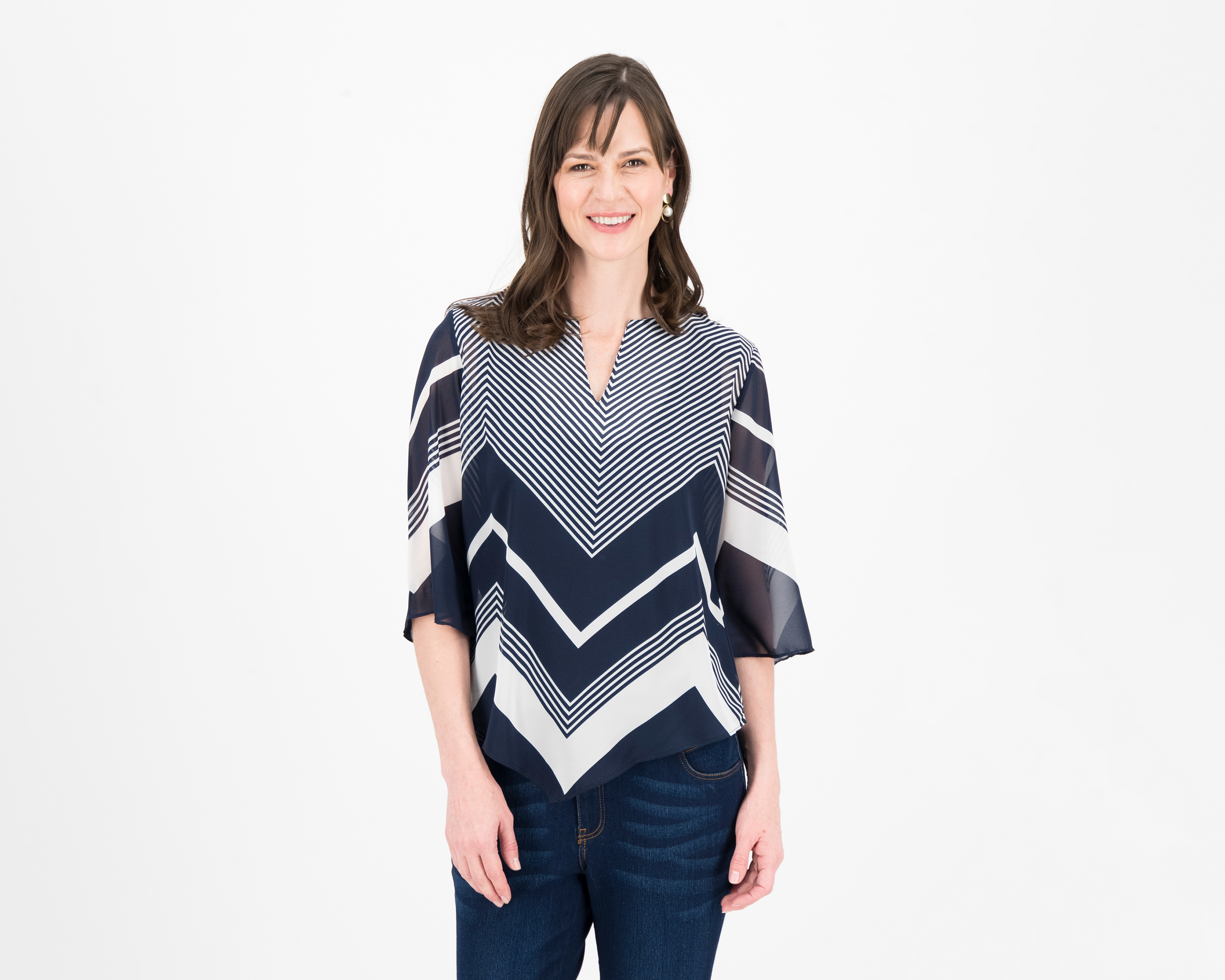 Blusa Paloma Manga 3/4 Escote V