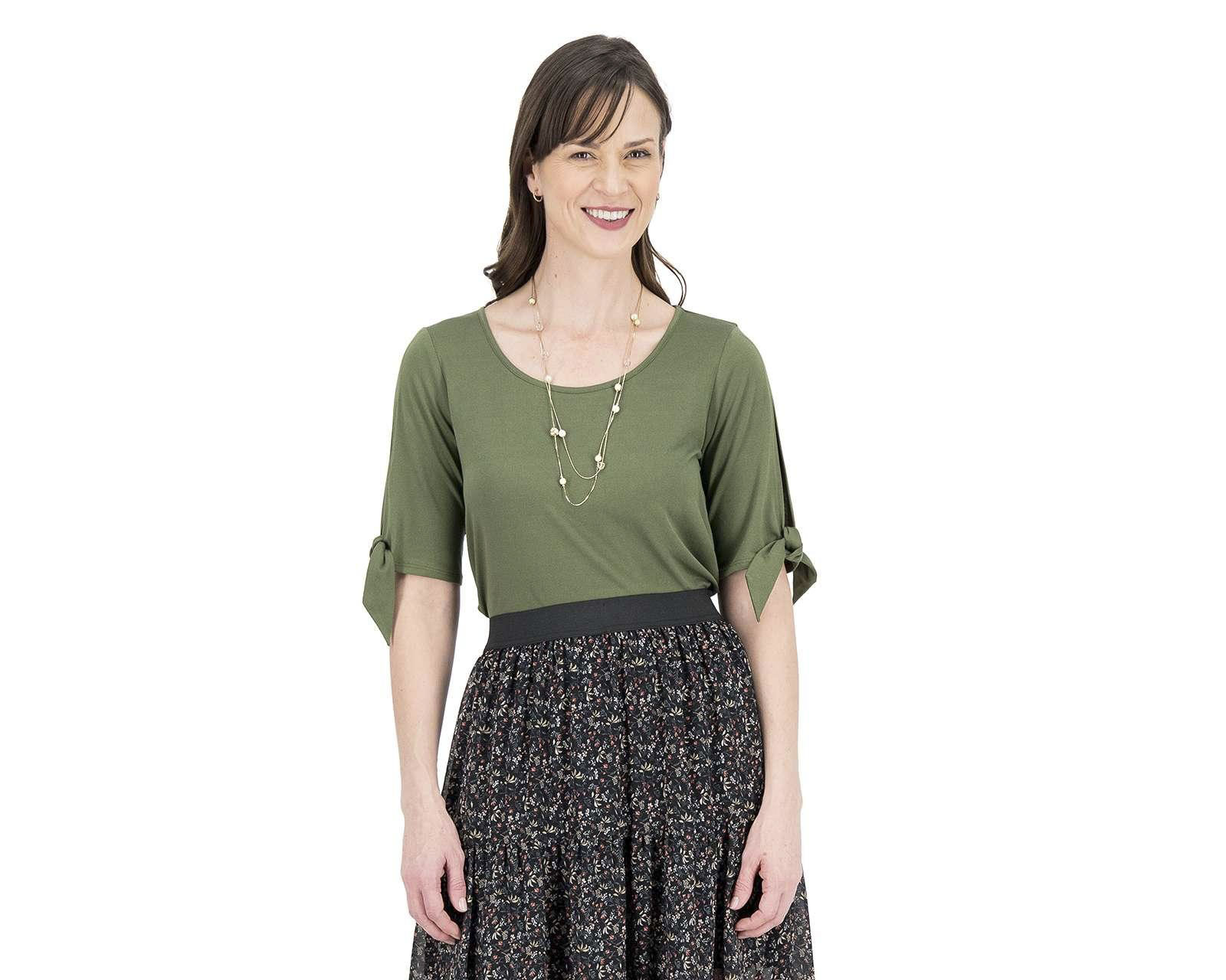 Playera Lady Sun Manga Corta con Detalle de Nudo