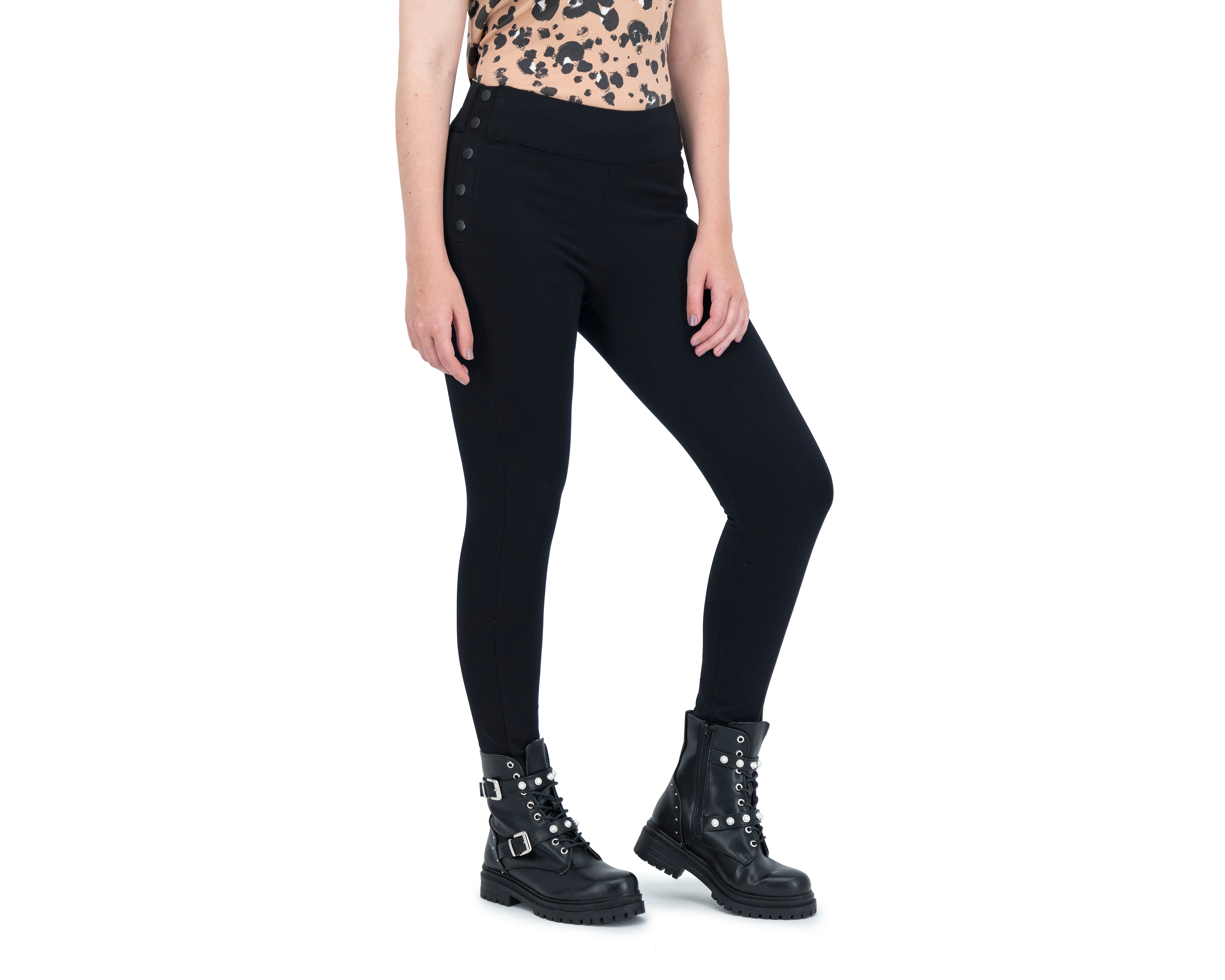 Foto 2 pulgar | Foto 1 | Leggings Boy London con Botones