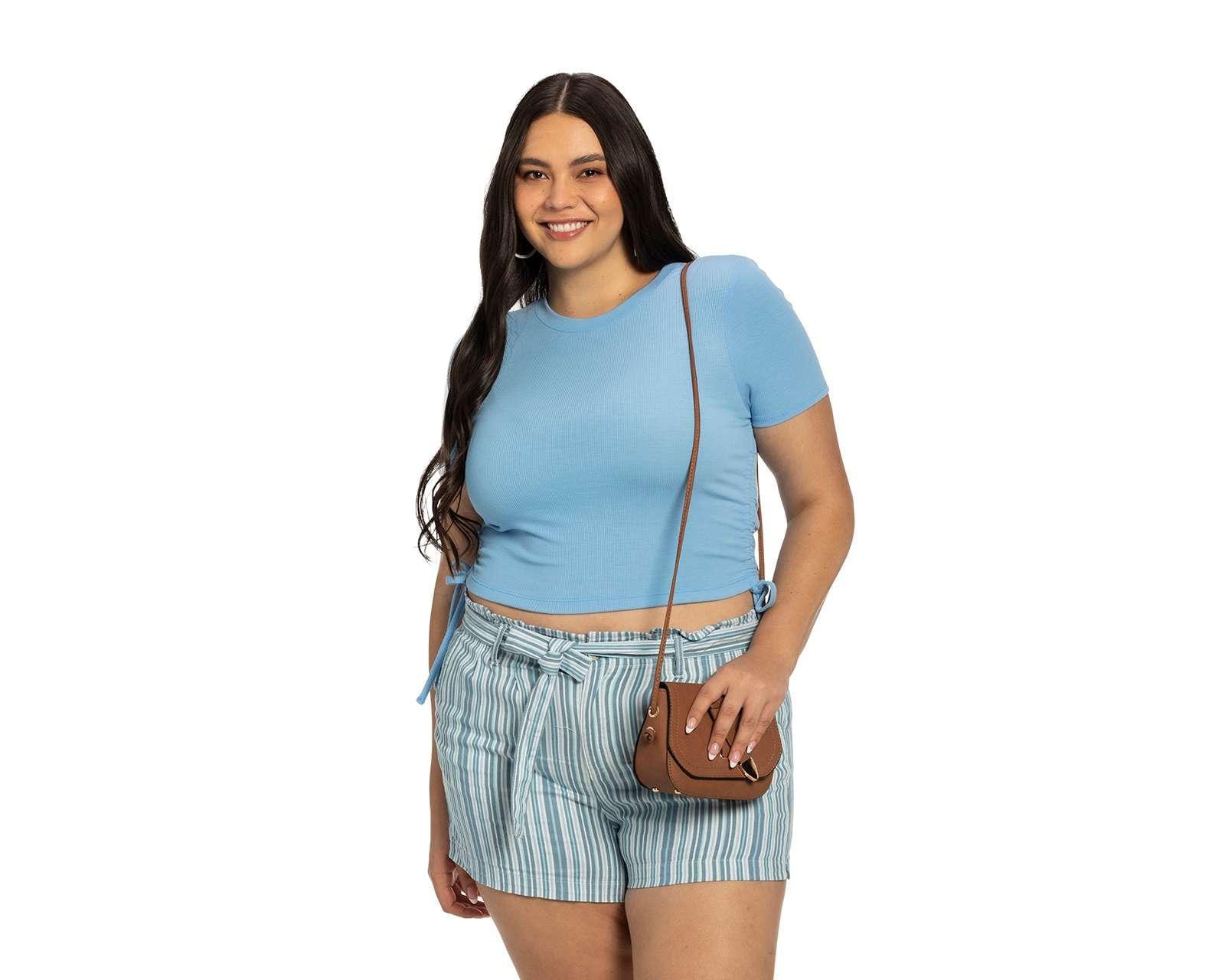 Foto 2 pulgar | Foto 1 | Crop Top Refill Manga Corta