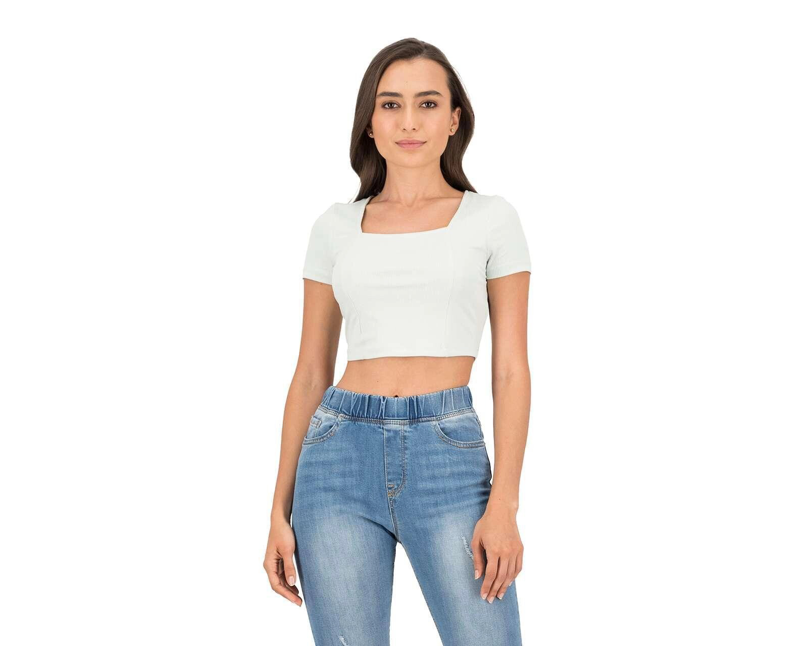 Playera Jennifer Lopez Manga Corta Cuello Cuadrado