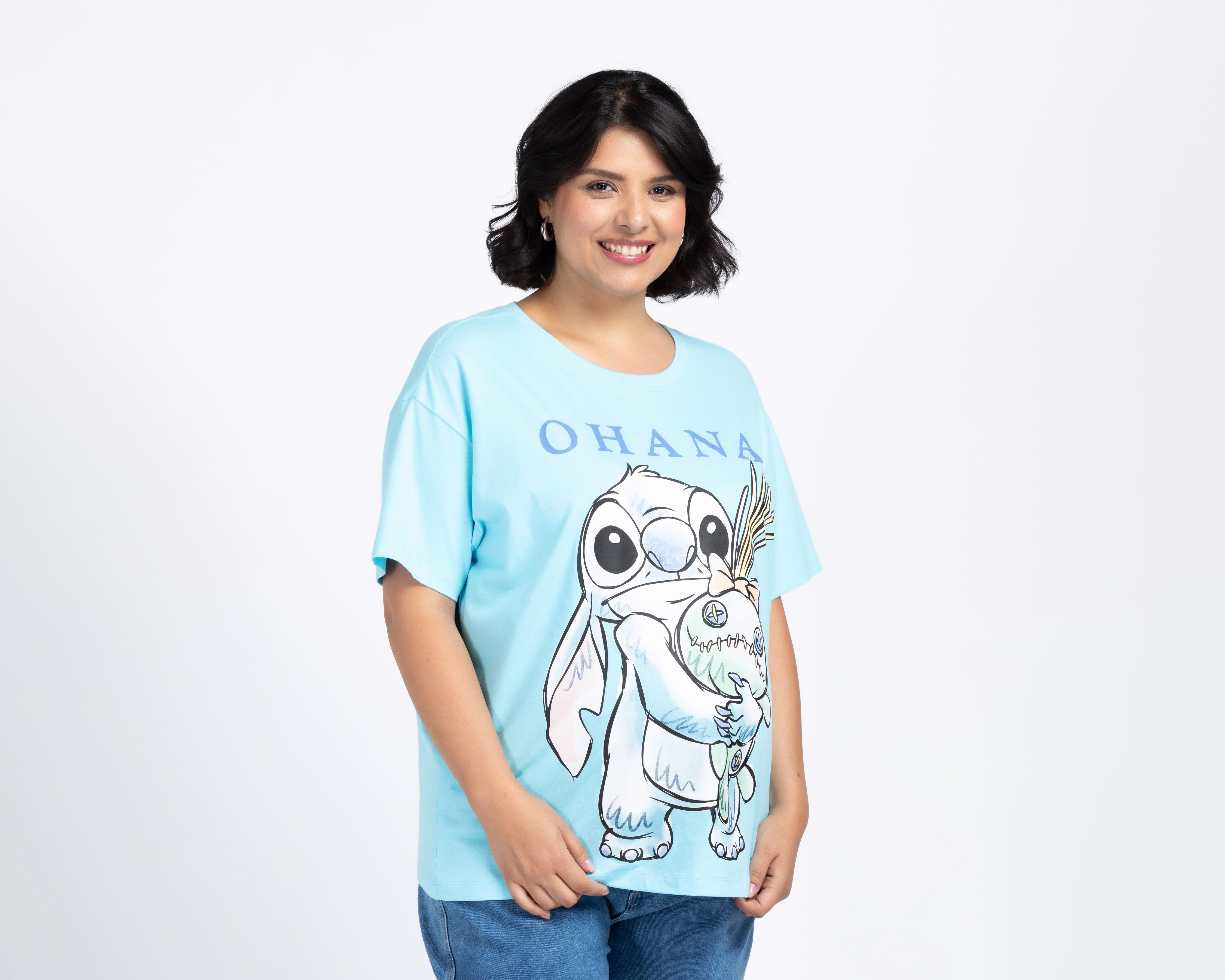 Foto 2 pulgar | Foto 1 | Playera Estampada Disney Stitch para Mujer