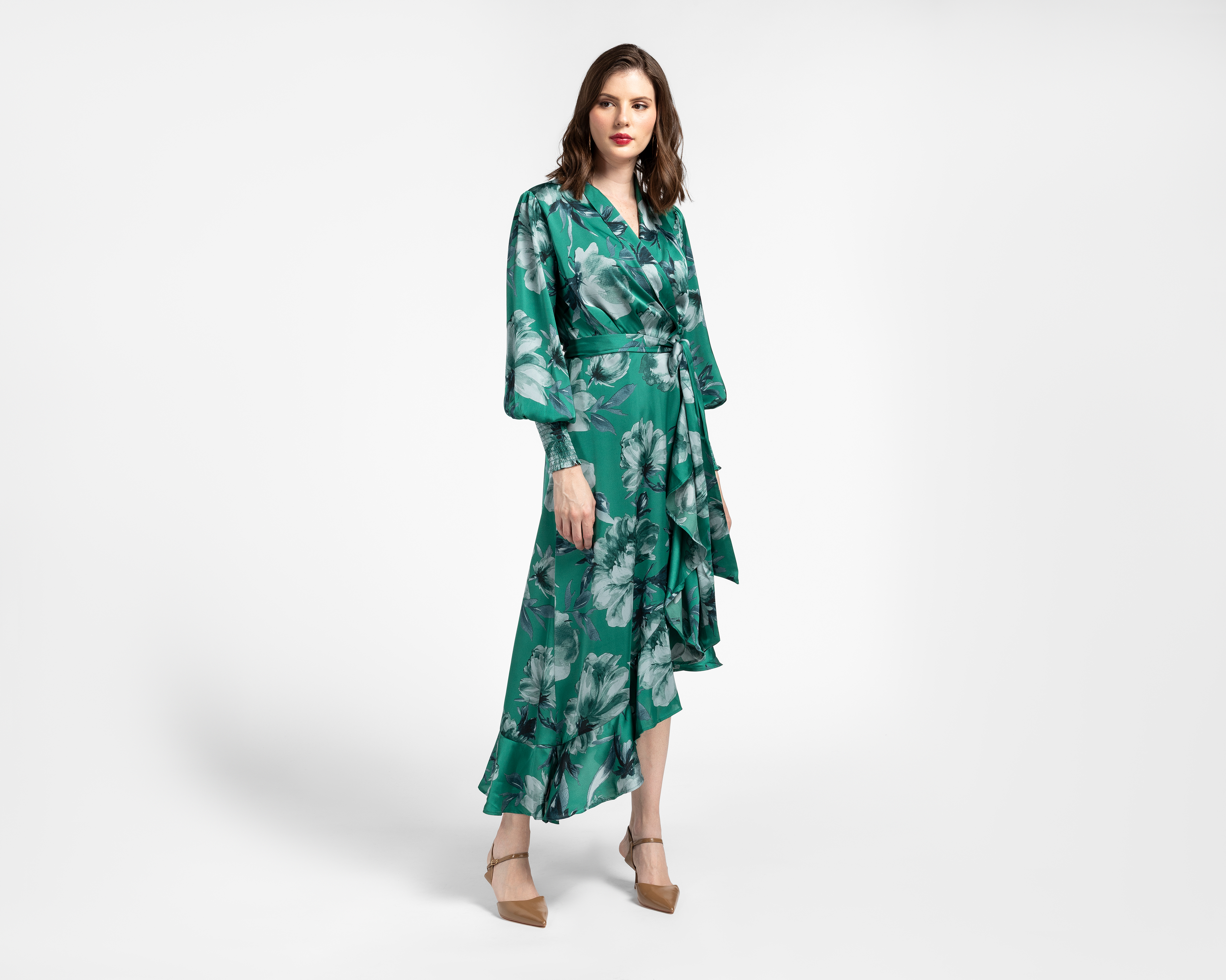 Vestido Coctel Sahara Midi Floral Escote V para Mujer