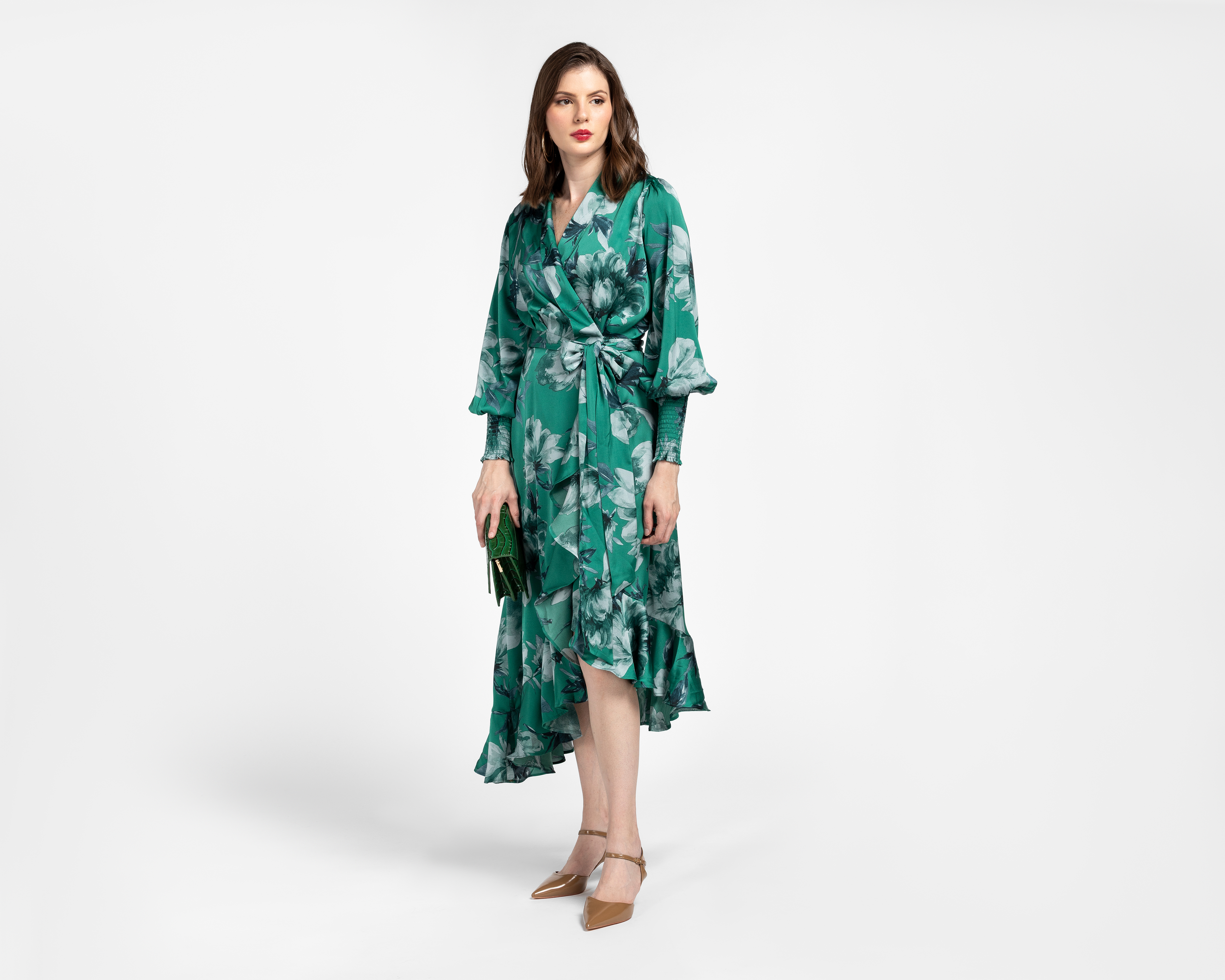 Foto 3 pulgar | Foto 2 | Vestido Coctel Sahara Midi Floral Escote V para Mujer