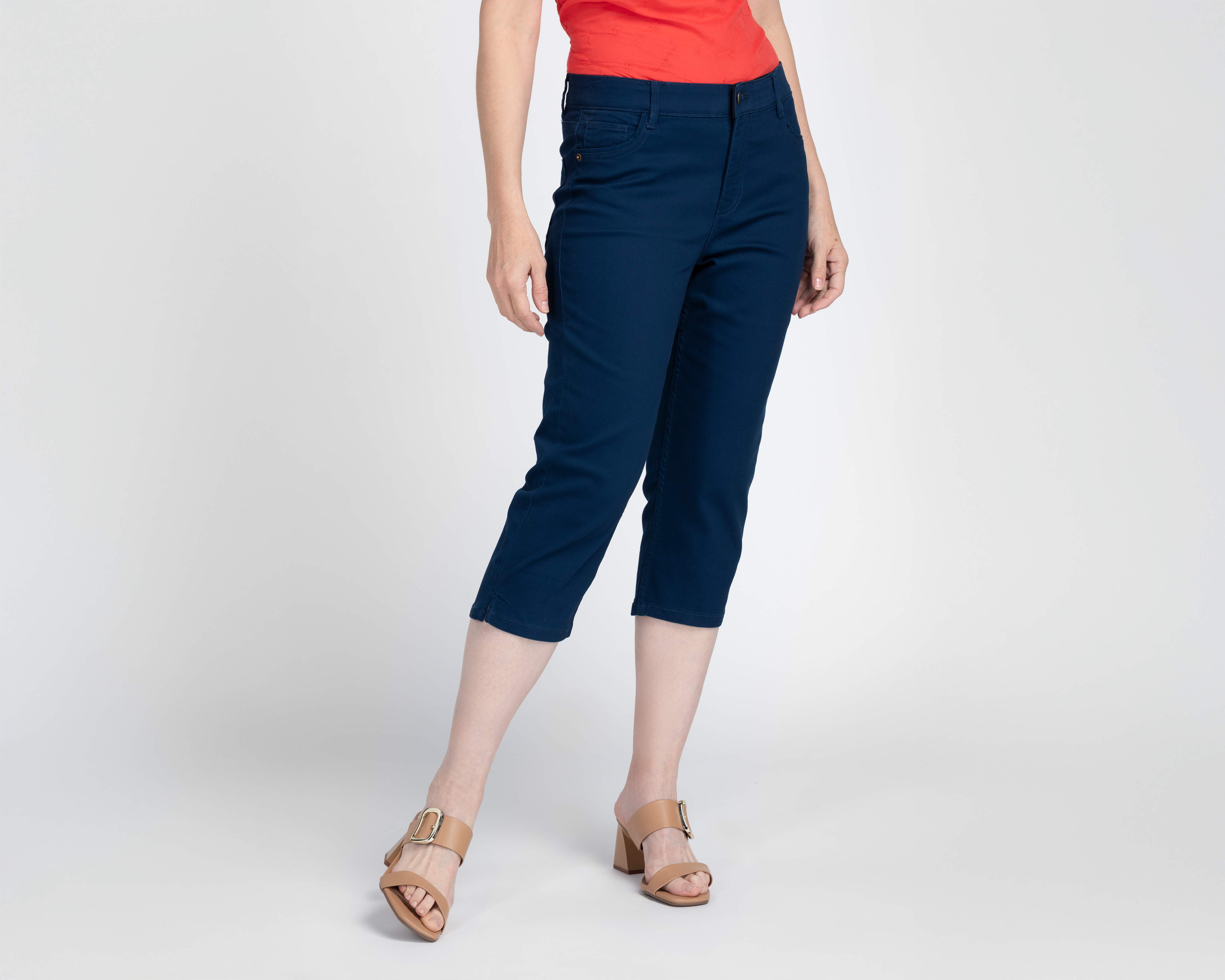 Foto 2 pulgar | Foto 1 | Pantalón Capri Lady Sun Azul para Mujer