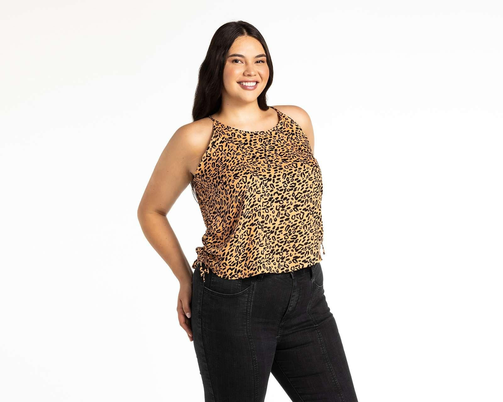 Foto 2 pulgar | Foto 1 | Blusa Thinner sin Mangas Animal Print