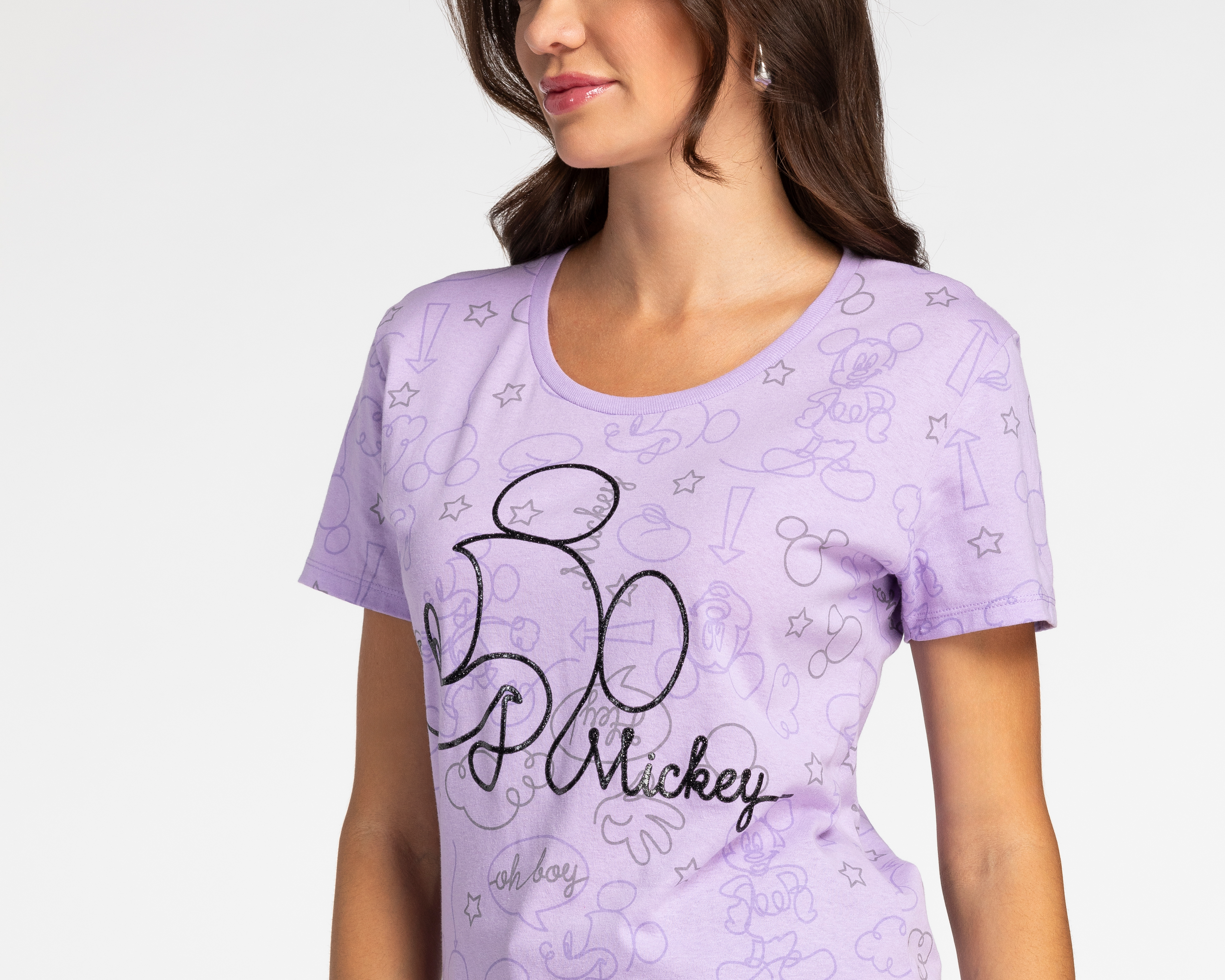 Foto 4 pulgar | Foto 3 | Playera Disney Mickey Mouse Manga Corta para Mujer