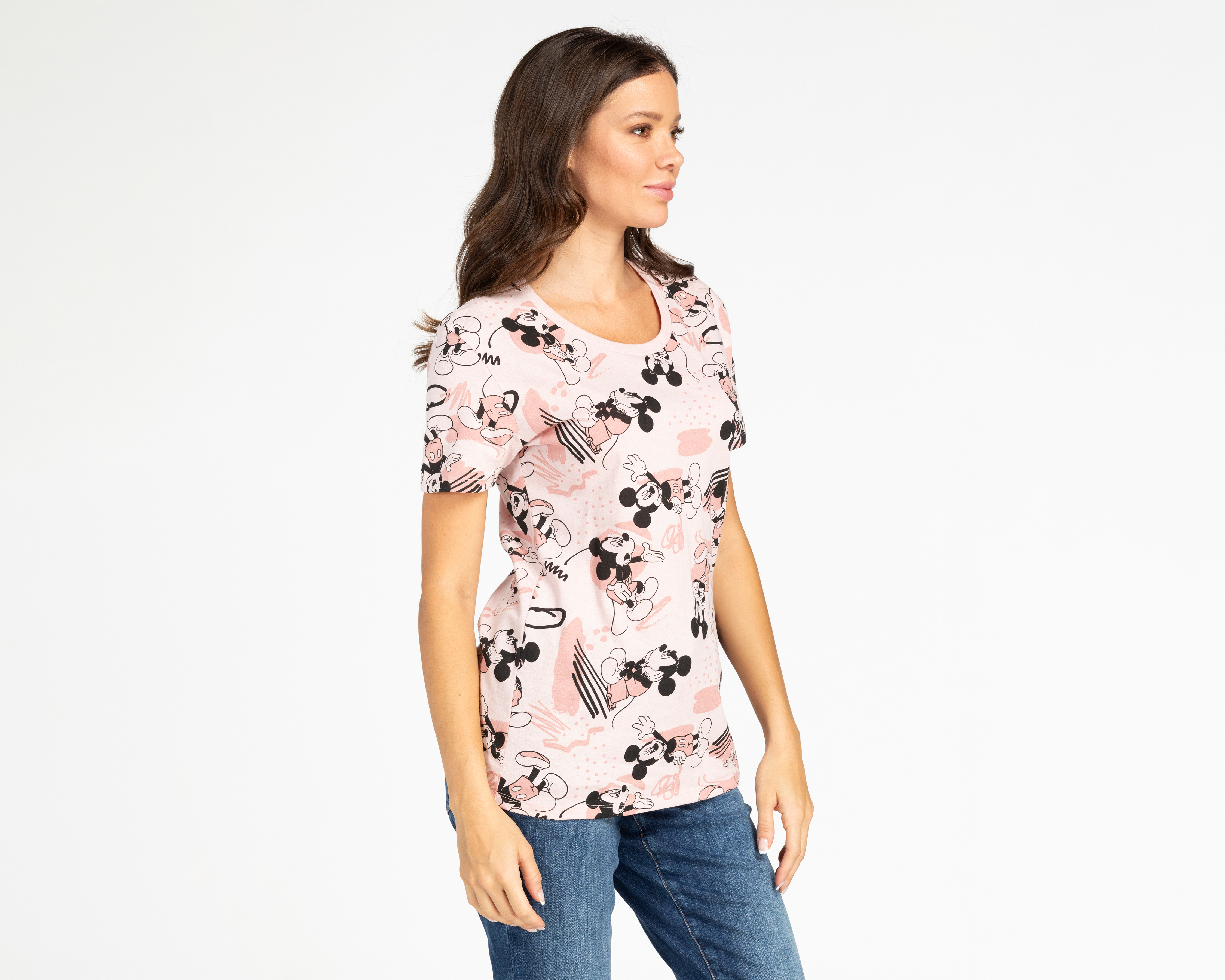 Foto 2 pulgar | Foto 1 | Playera Disney Mickey Mouse Manga Corta para Mujer