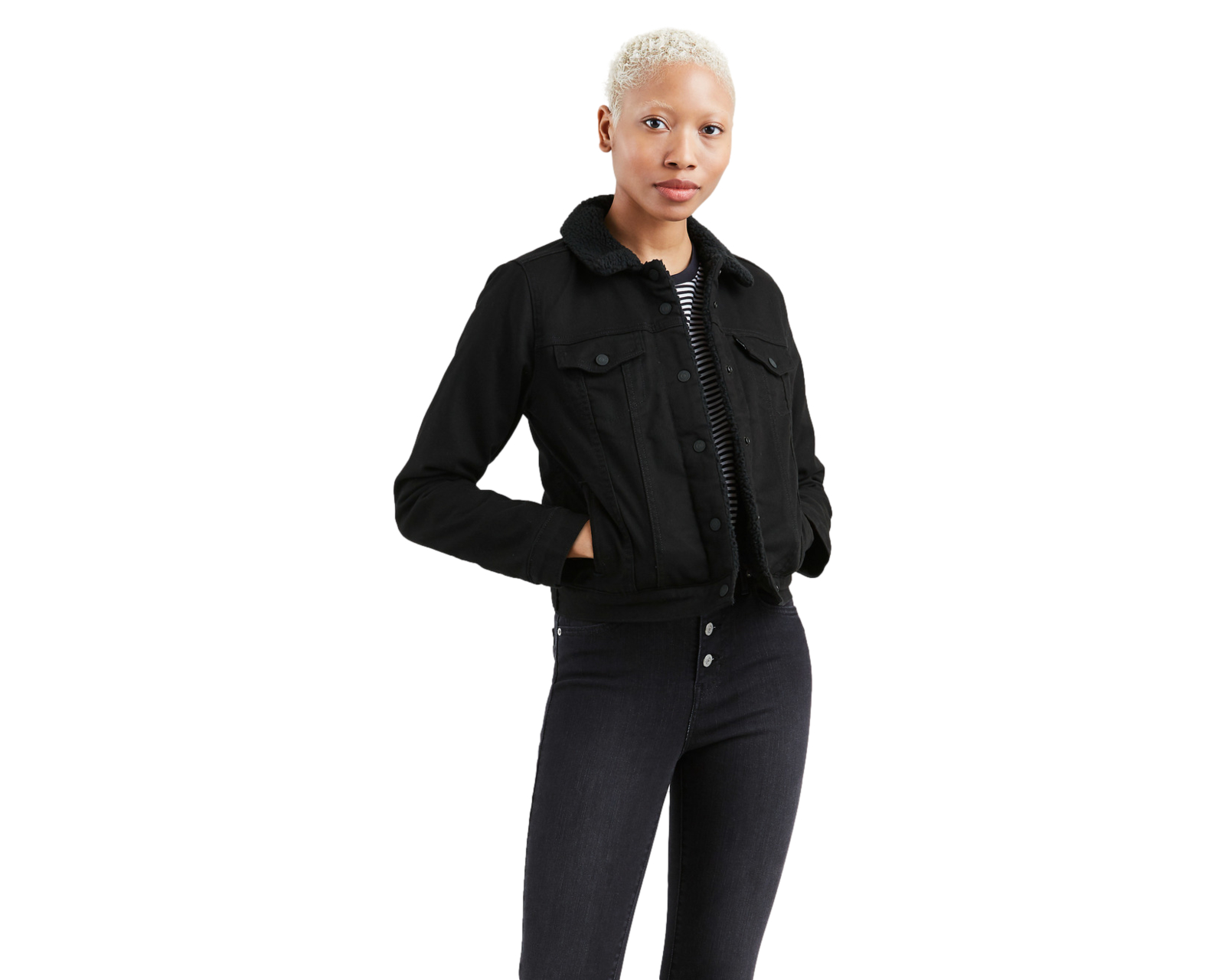 Chamarra Negra Levi's para Mujer