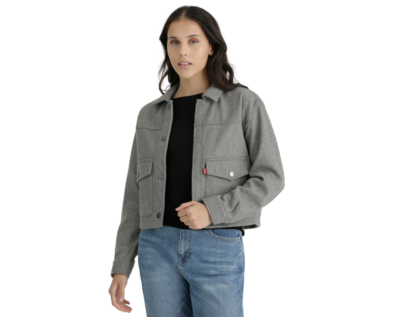 Foto 4 pulgar | Foto 3 | Chamarra Gris Levi's para Mujer