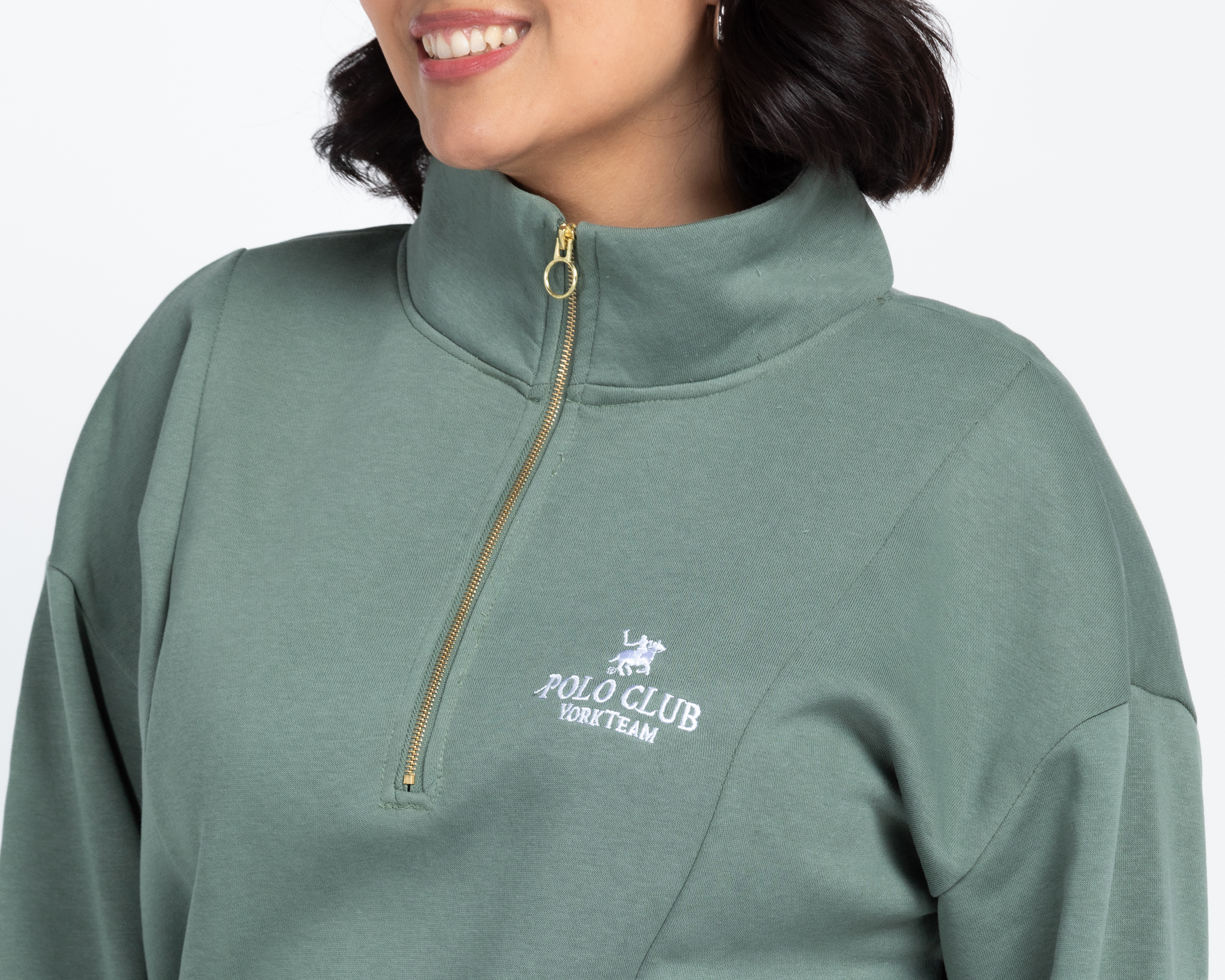 Foto 5 pulgar | Foto 4 | Sudadera Verde York Team Polo Club para Mujer