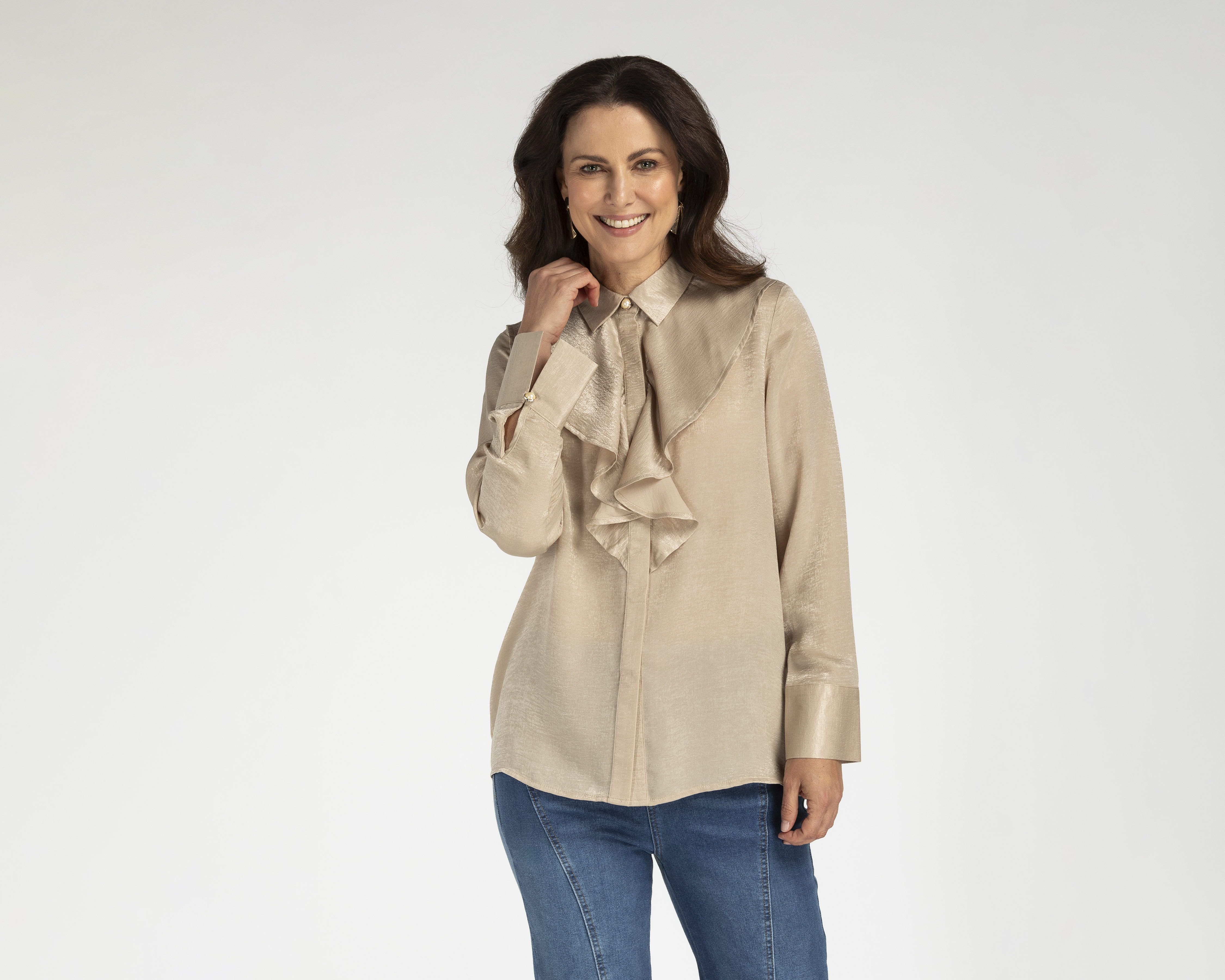 Foto 2 pulgar | Foto 1 | Blusa Sahara con Olanes para Mujer