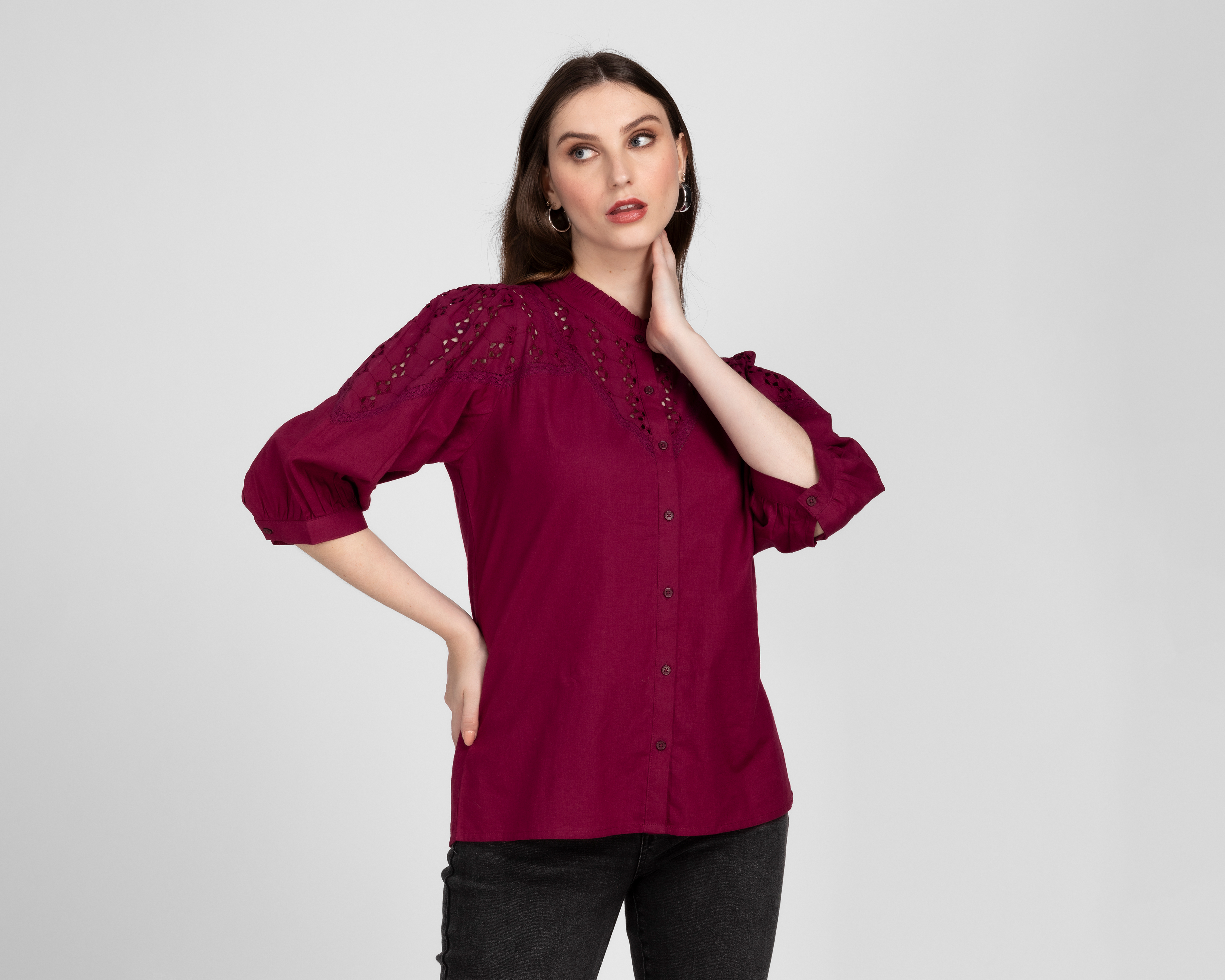 Foto 2 pulgar | Foto 1 | Blusa Sahara con Botones para Mujer