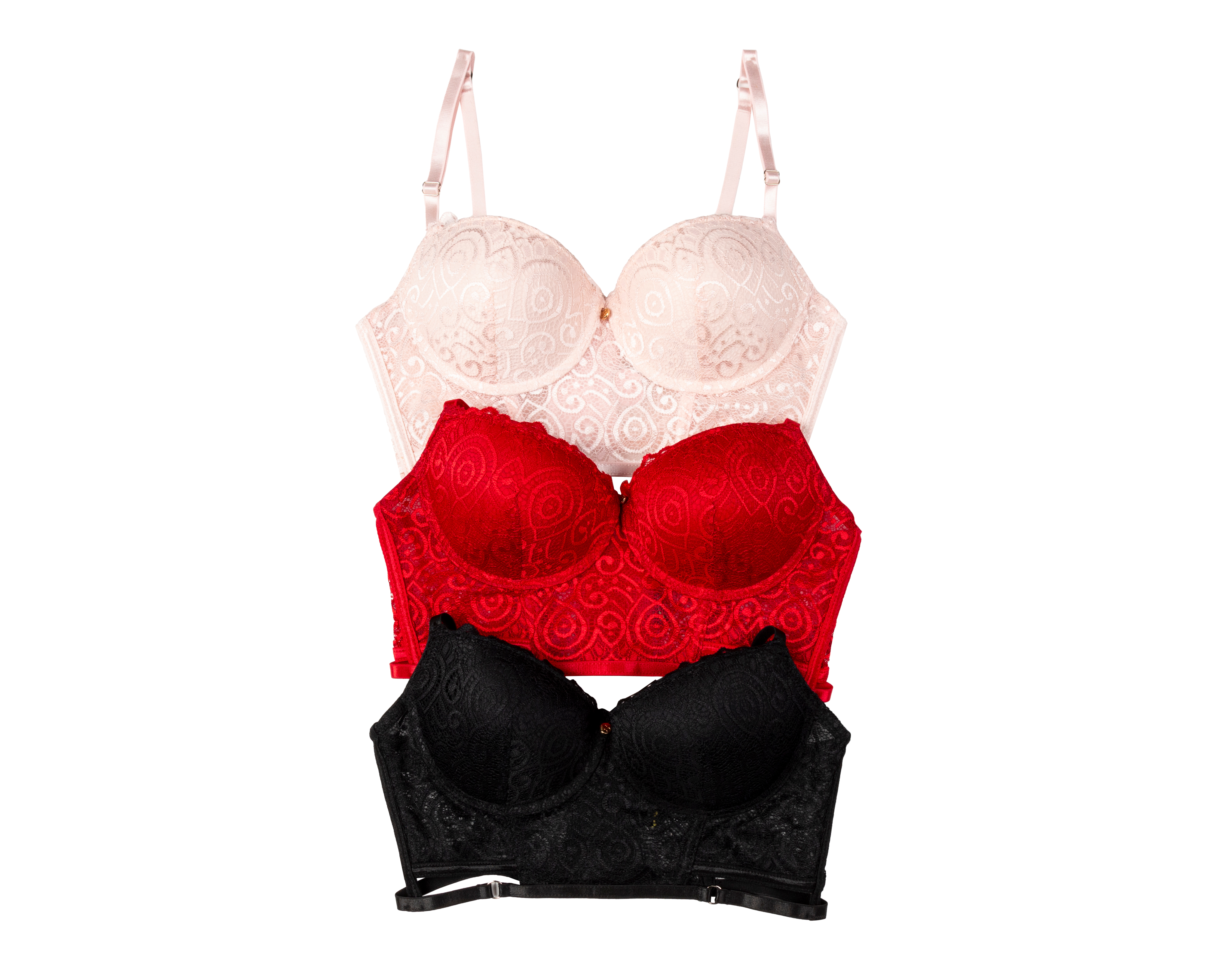 Brasier con Encaje Jennifer Lopez Copa Completa 3 Piezas