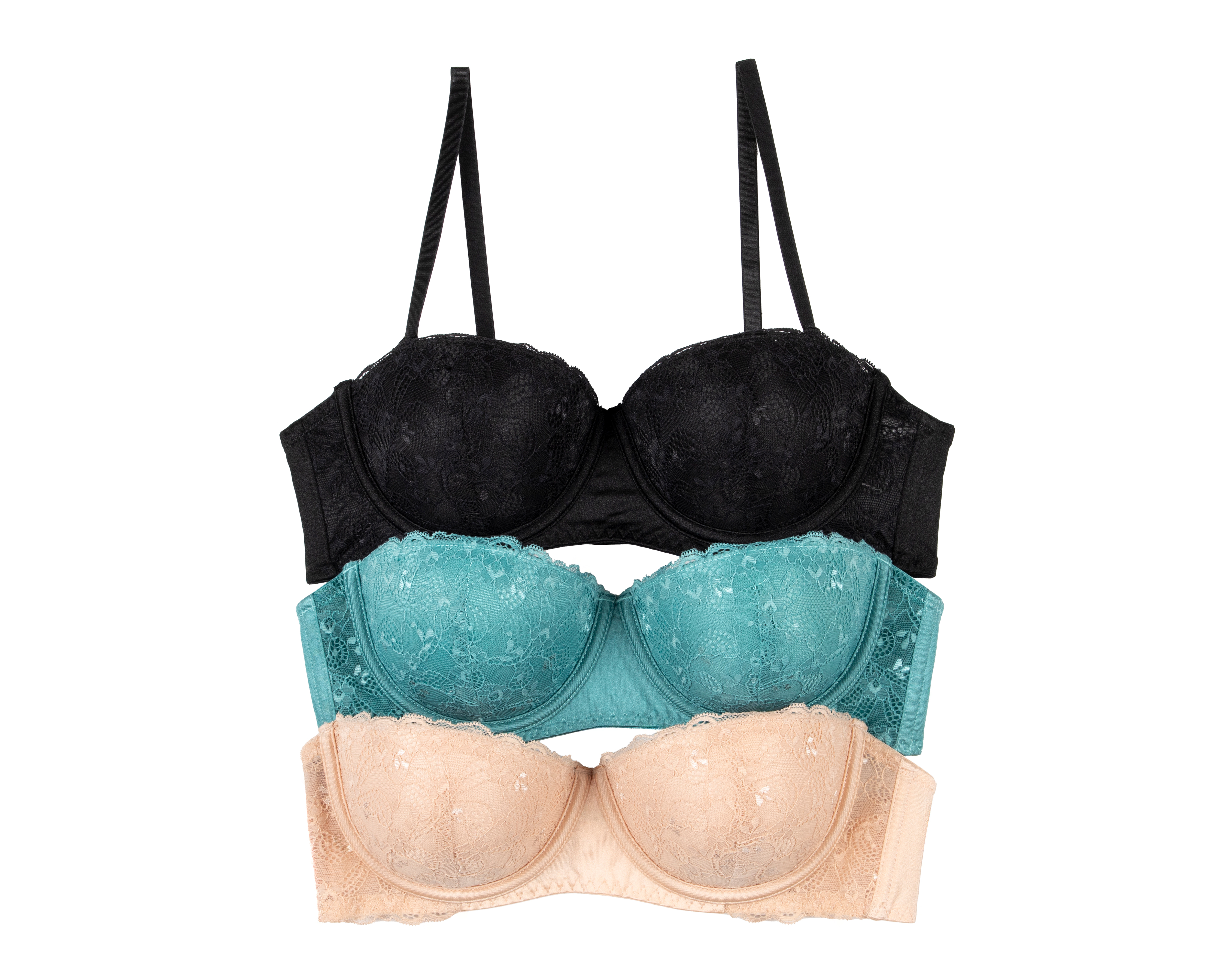 Foto 2 pulgar | Foto 1 | Brasier con Encaje Eva tu Estilo Íntimo Media Copa 3 Pack
