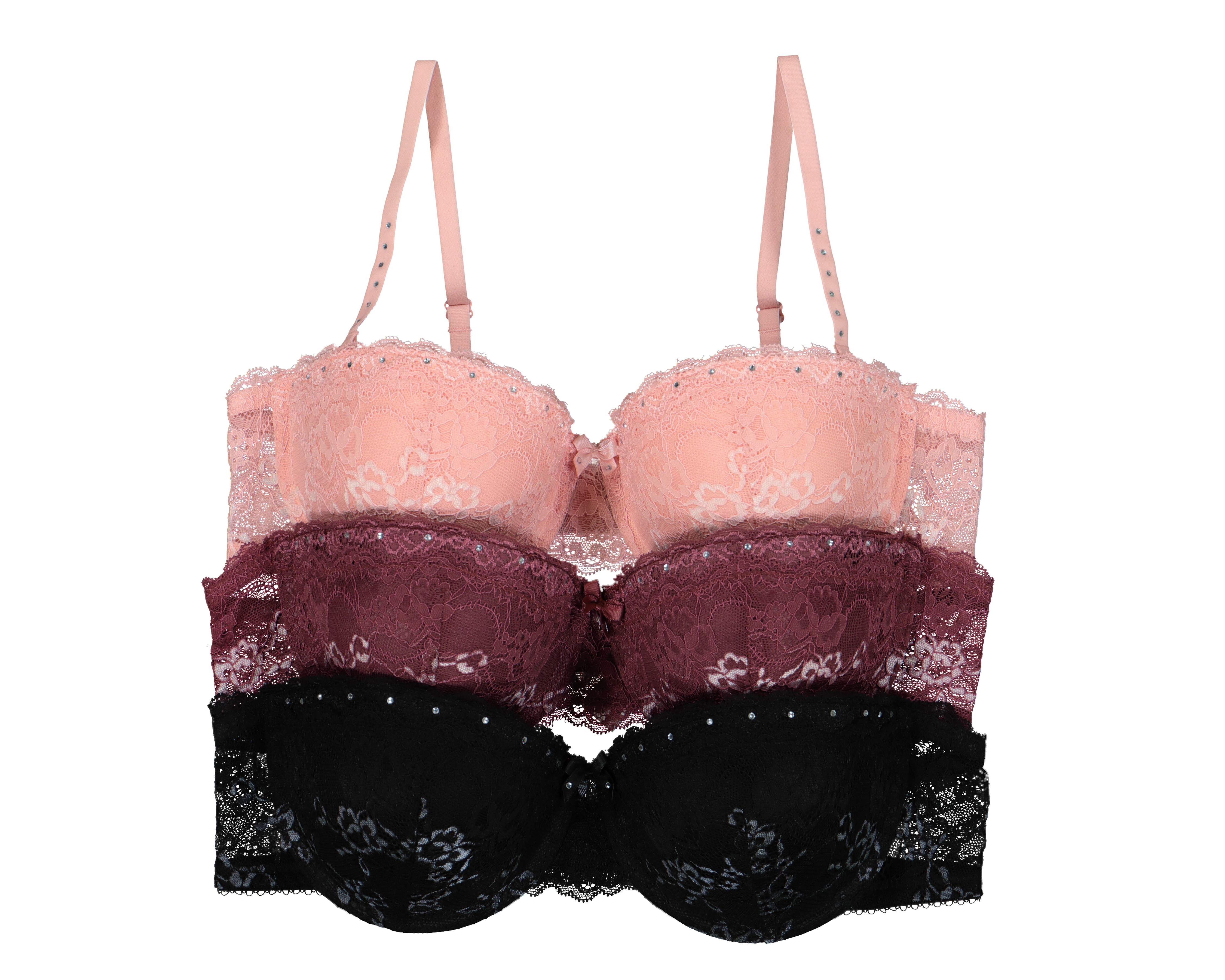 Foto 1 | Foto 1 | Brasier con Encaje Eva Tu Estilo Íntimo Media Copa 3 Pack