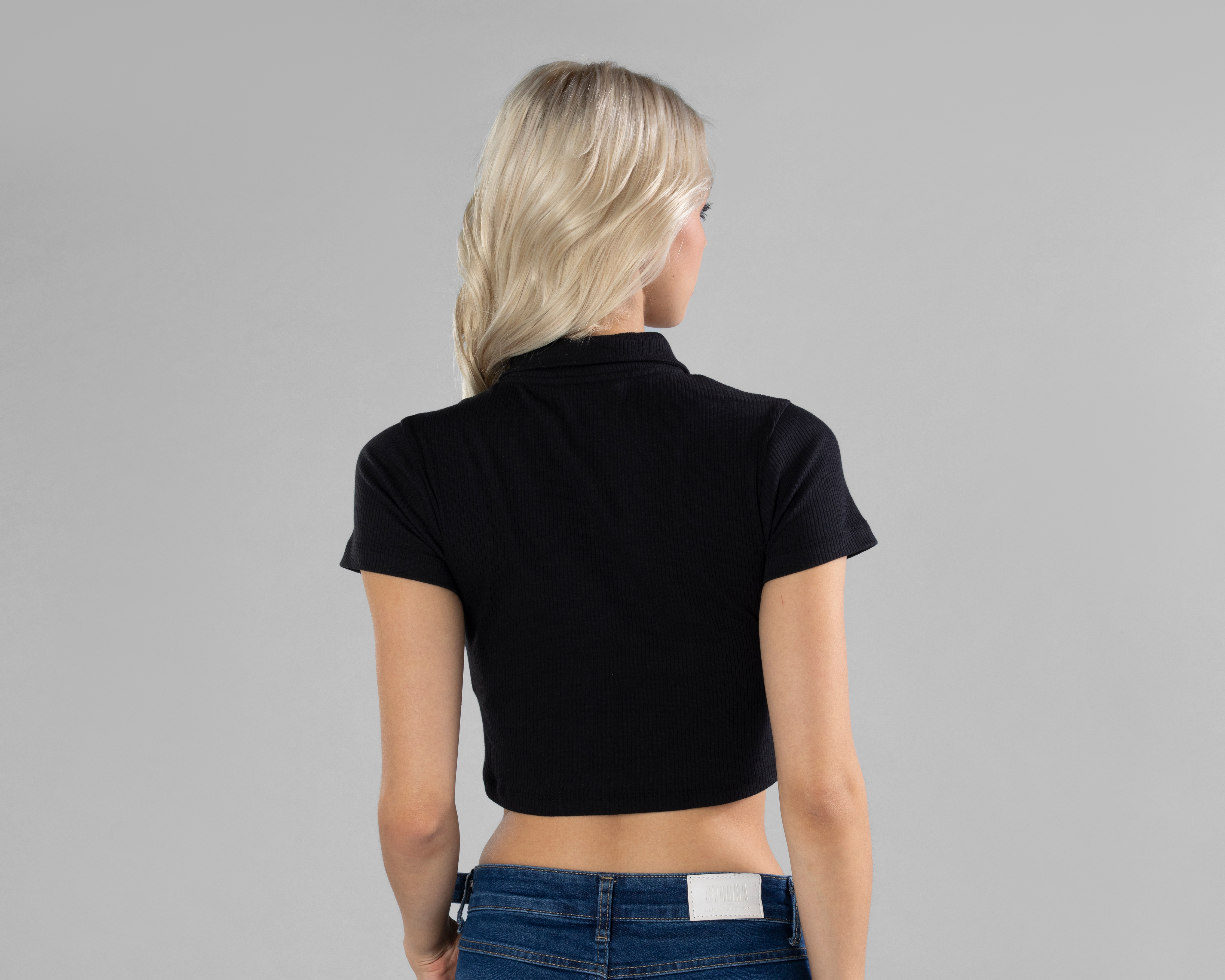 Foto 4 pulgar | Foto 3 | Playera Polo Strona tipo Crop para Mujer