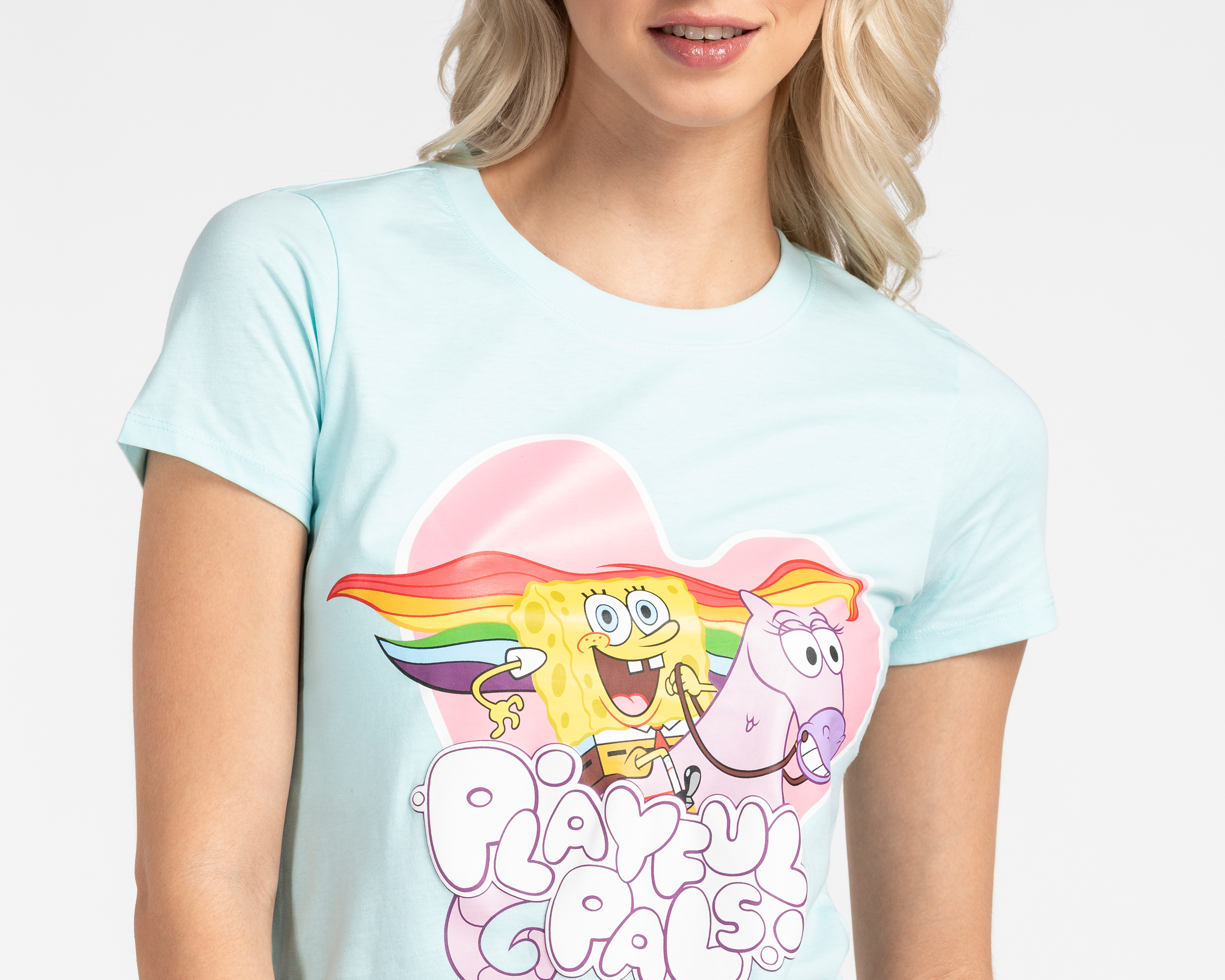 Foto 4 pulgar | Foto 3 | Playera Estampada Bob Esponja para Mujer