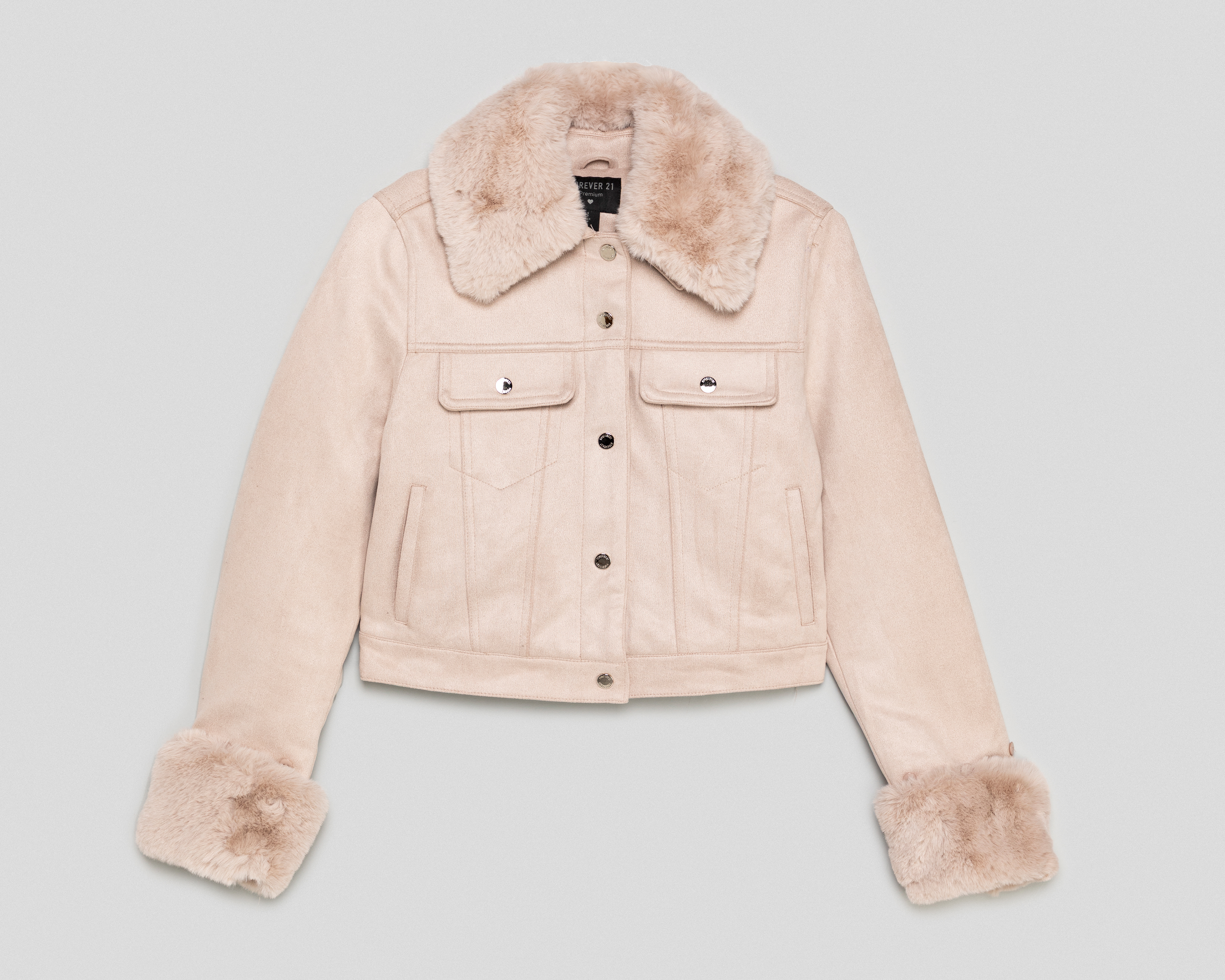 Foto 2 pulgar | Foto 1 | Chamarra Afelpada Forever 21 para Mujer