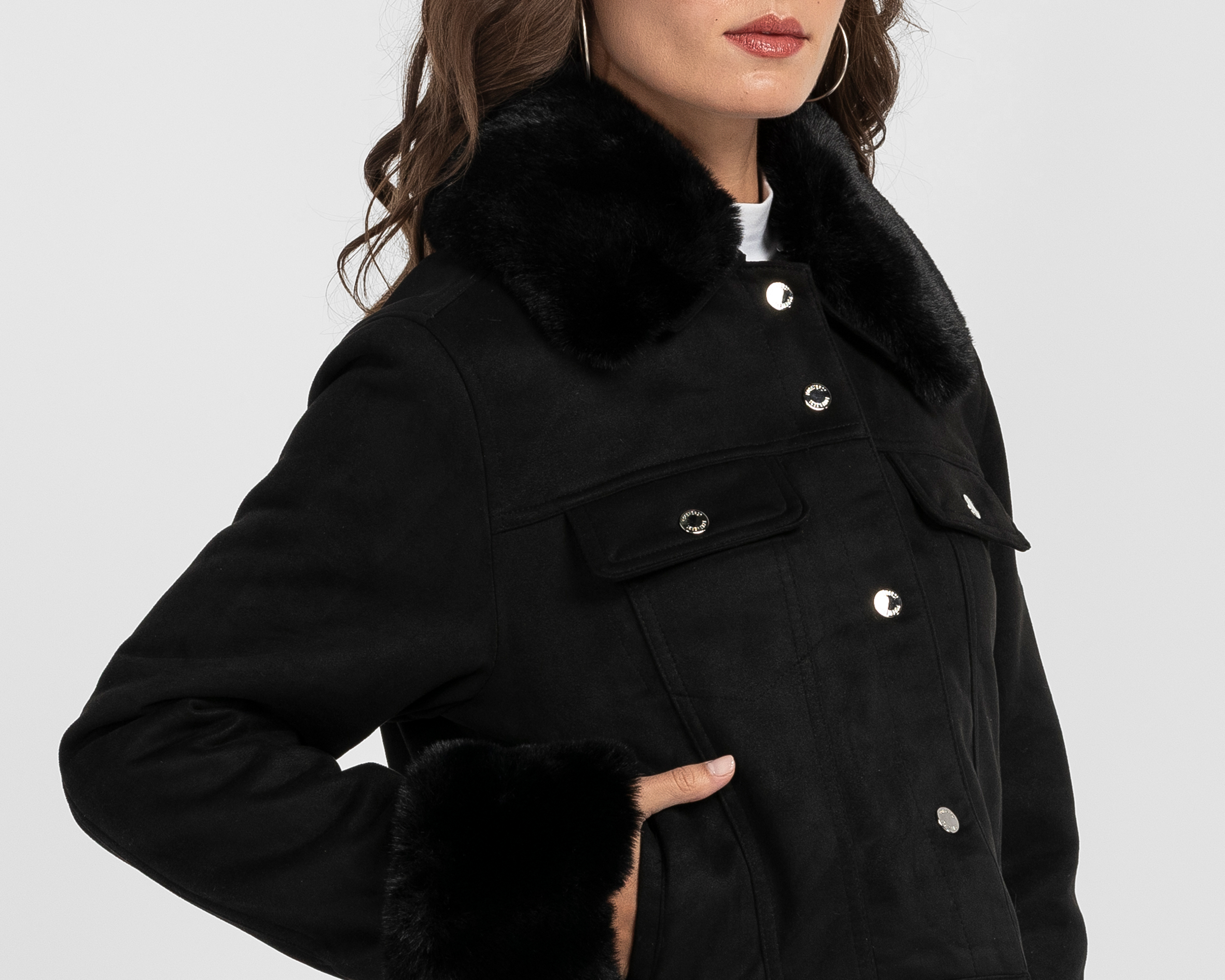 Foto 4 | Foto 4 | Chamarra Negra Forever 21 para Mujer