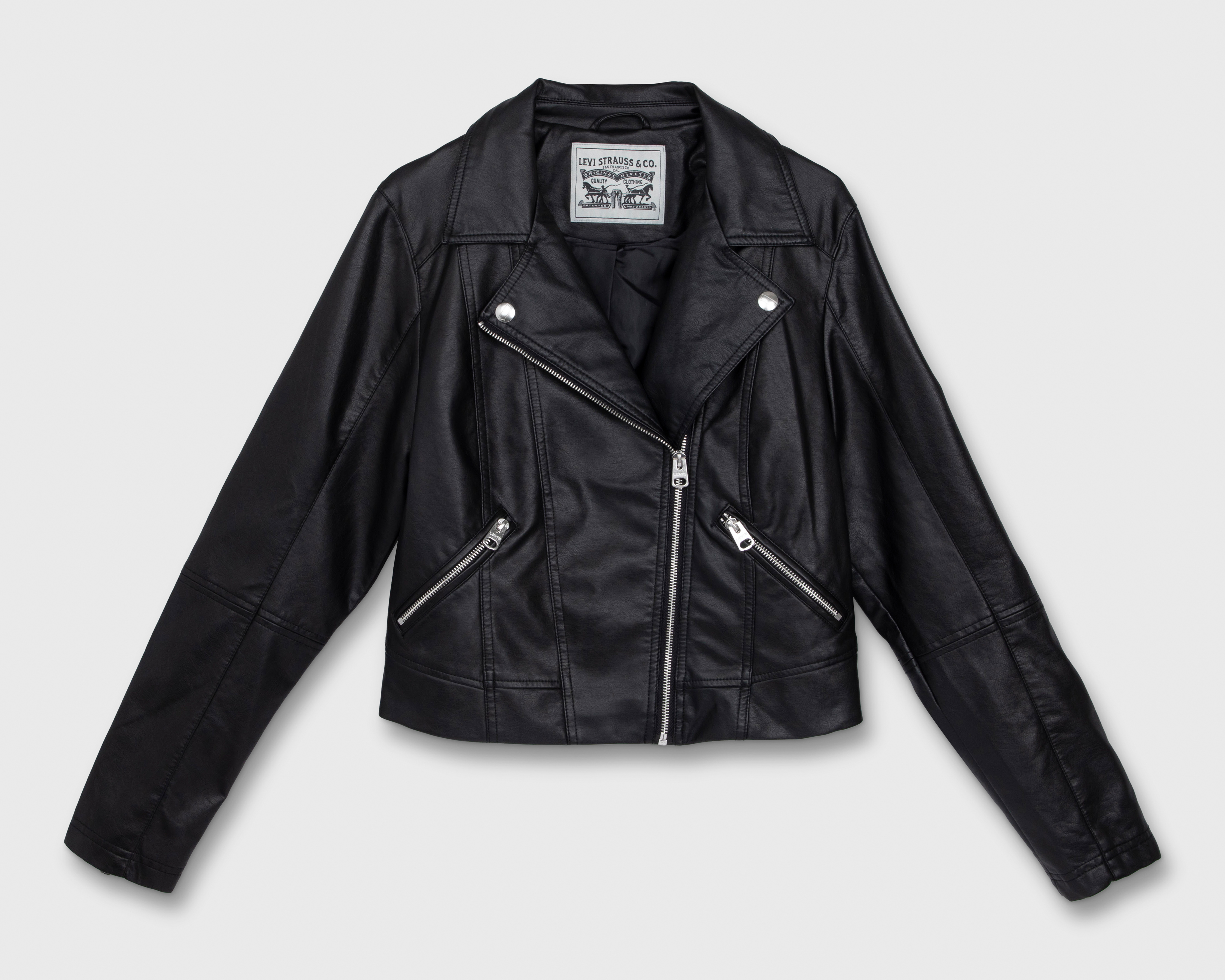 Foto 2 pulgar | Foto 1 | Chamarra Negra Levi's para Mujer