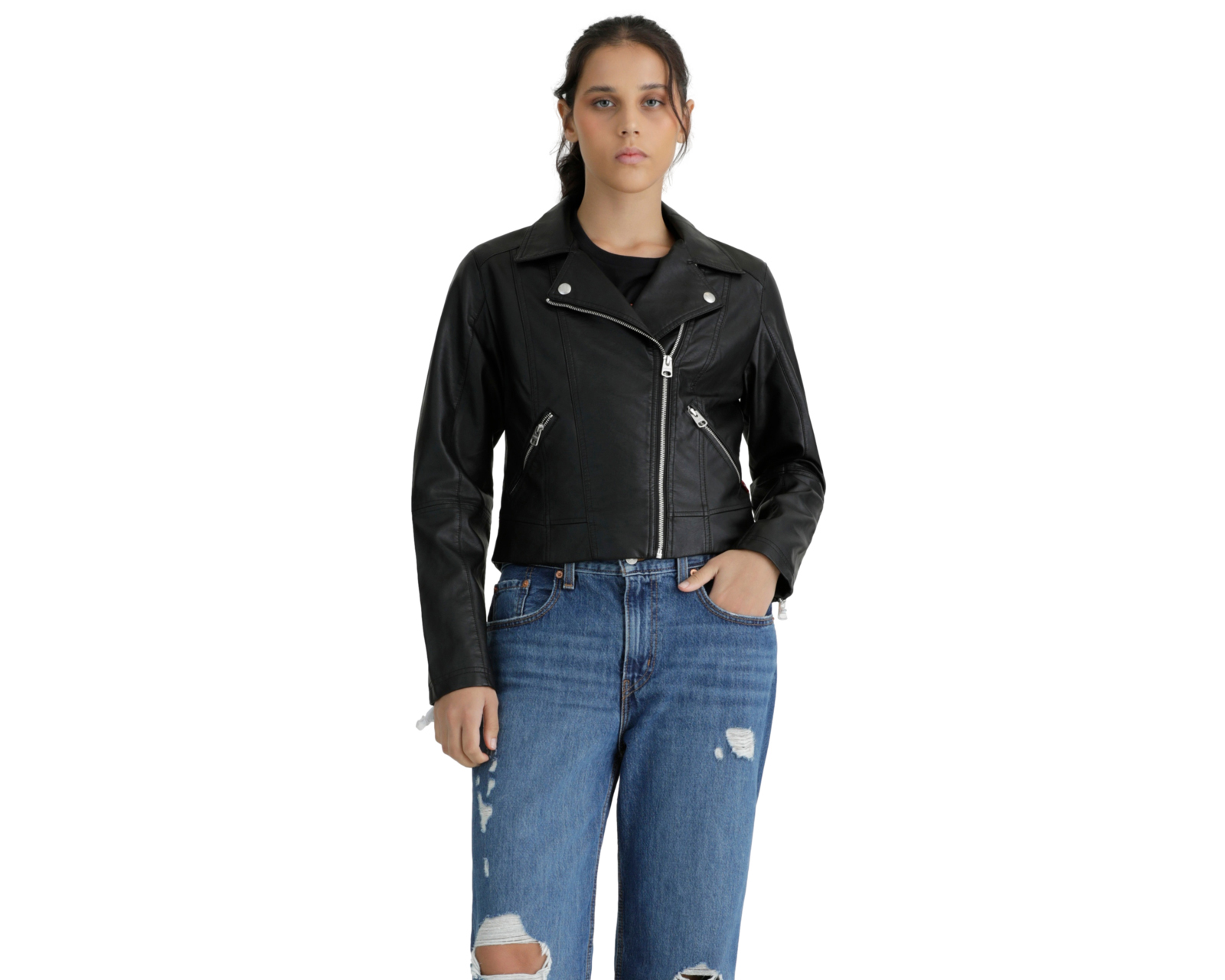 Foto 4 | Foto 4 | Chamarra Negra Levi's para Mujer