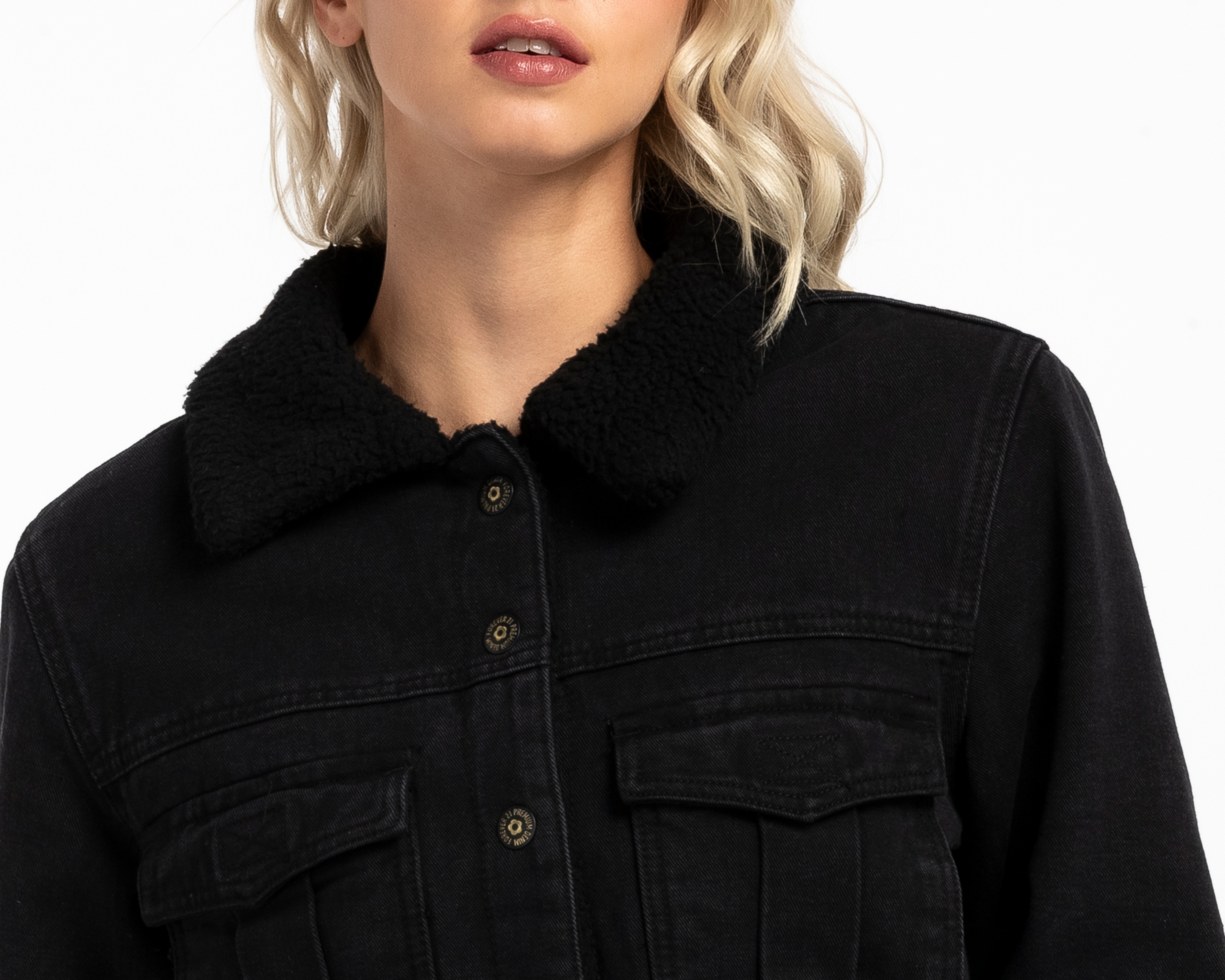 Foto 4 | Foto 4 | Chamarra de Mezclilla con Cuello Aborregado Forever 21 para Mujer