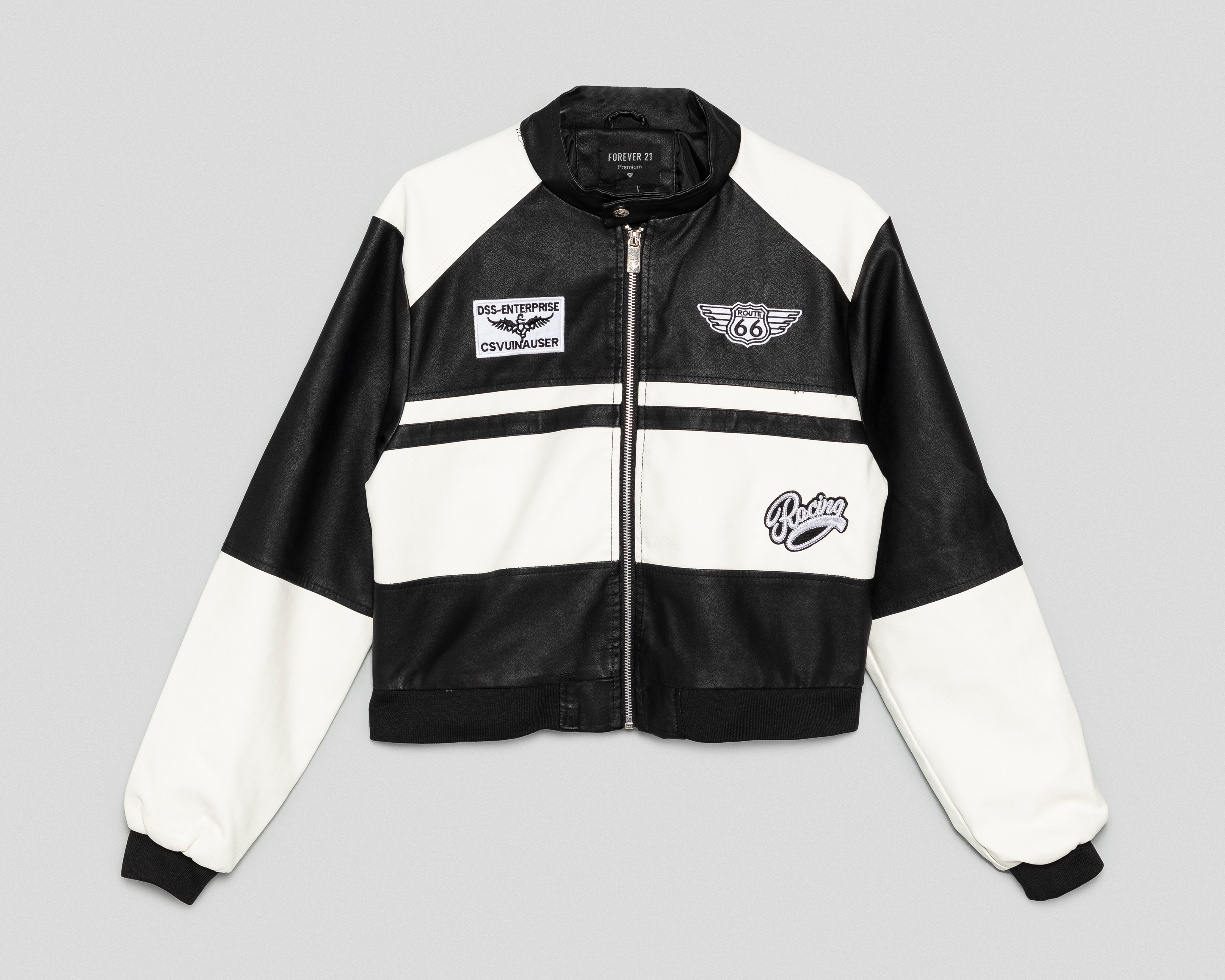 Chamarra Negra Forever 21 para Mujer