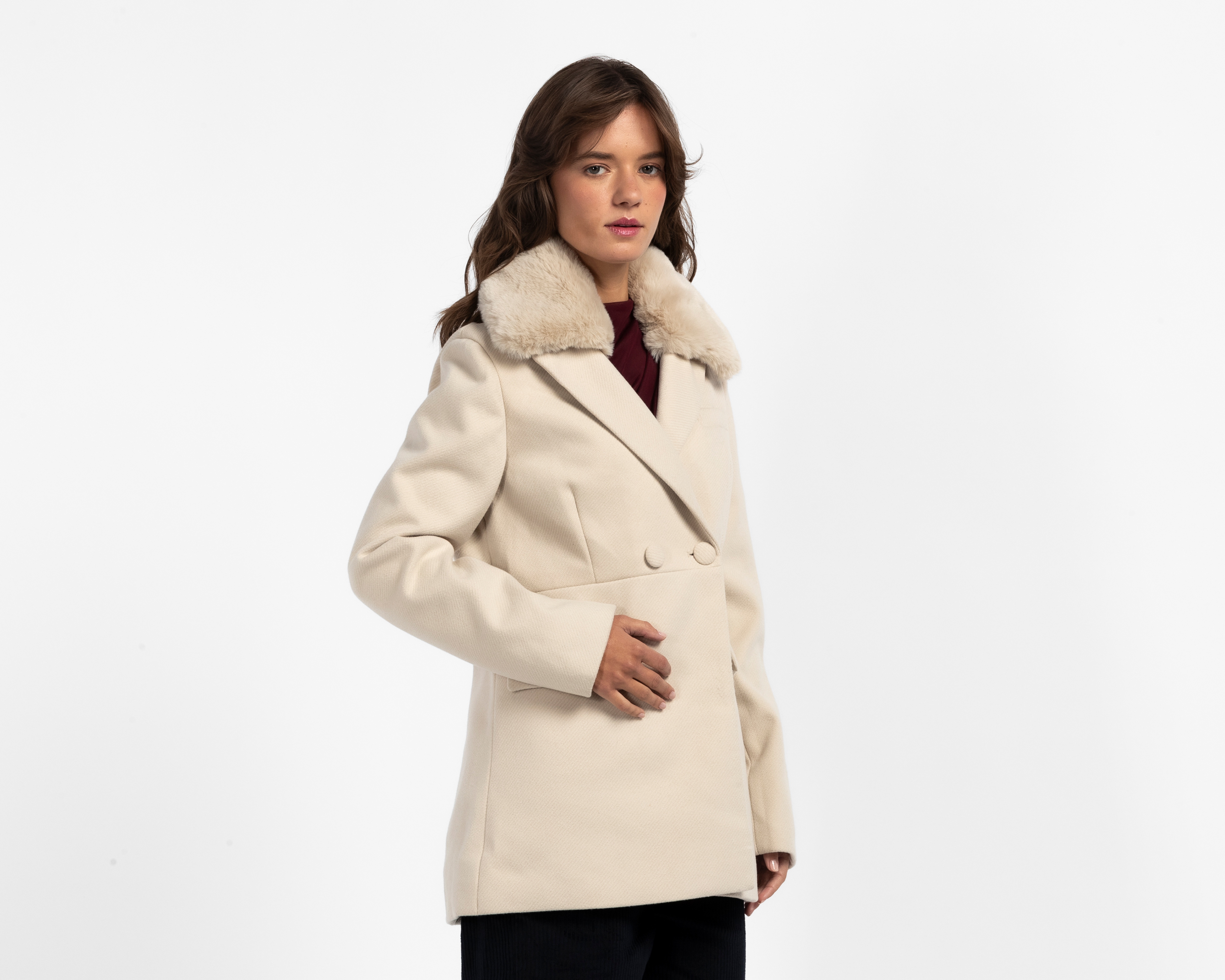 Abrigo Beige Forever 21 para Mujer