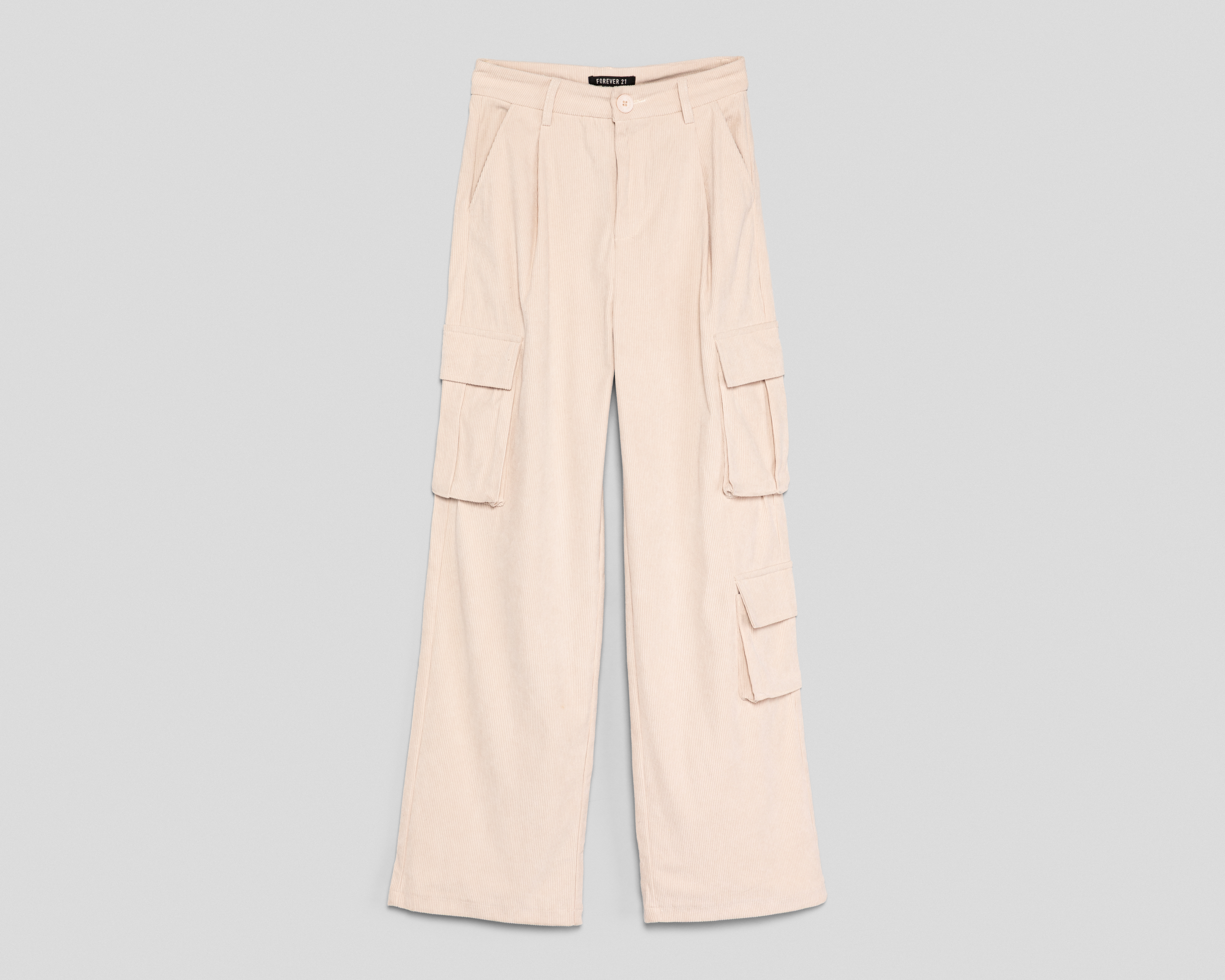 Foto 2 pulgar | Foto 1 | Pantalón Cargo Forever 21 Beige para Mujer