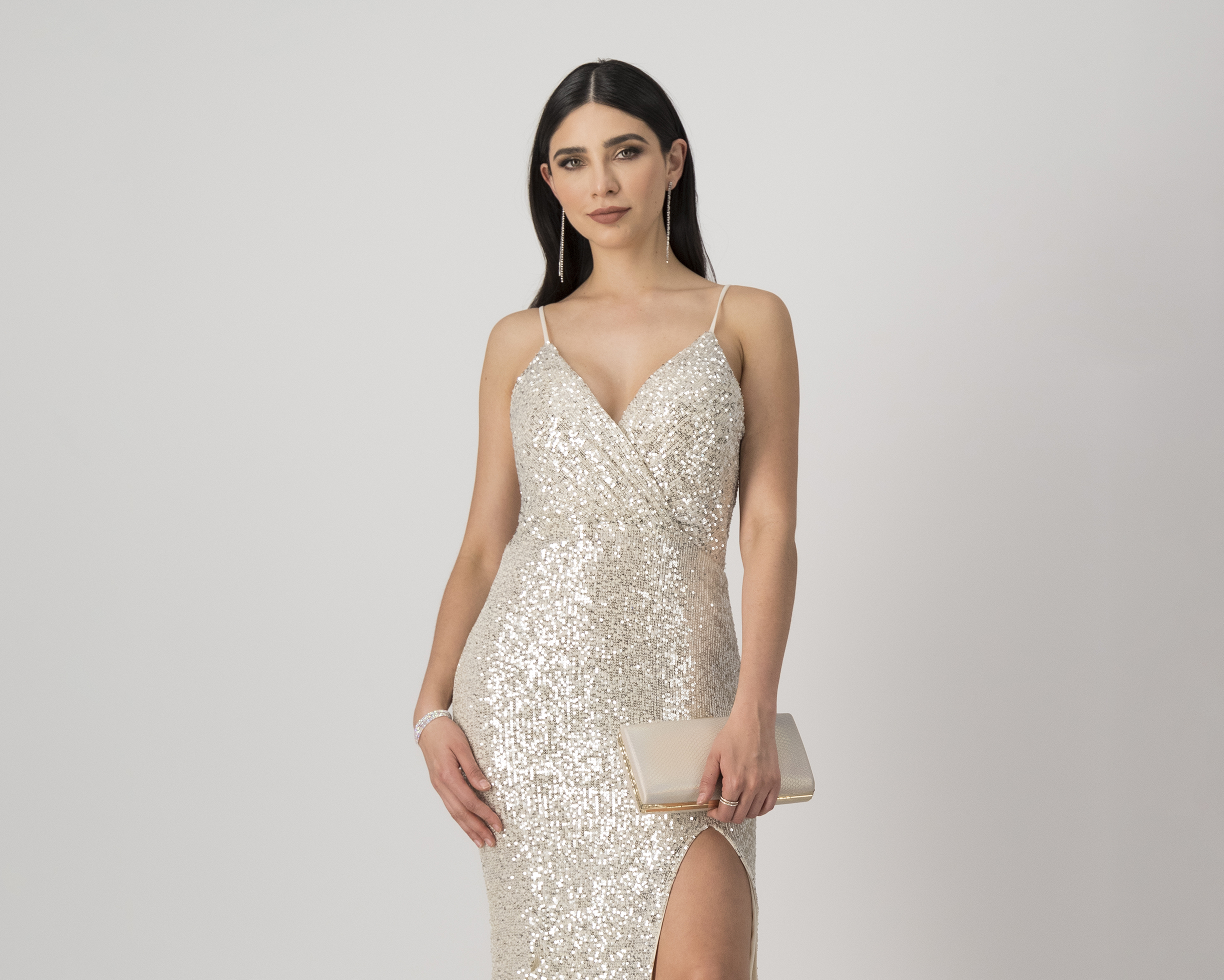 Foto 1 | Foto 1 | Vestido Meirius de Noche Largo Plateado