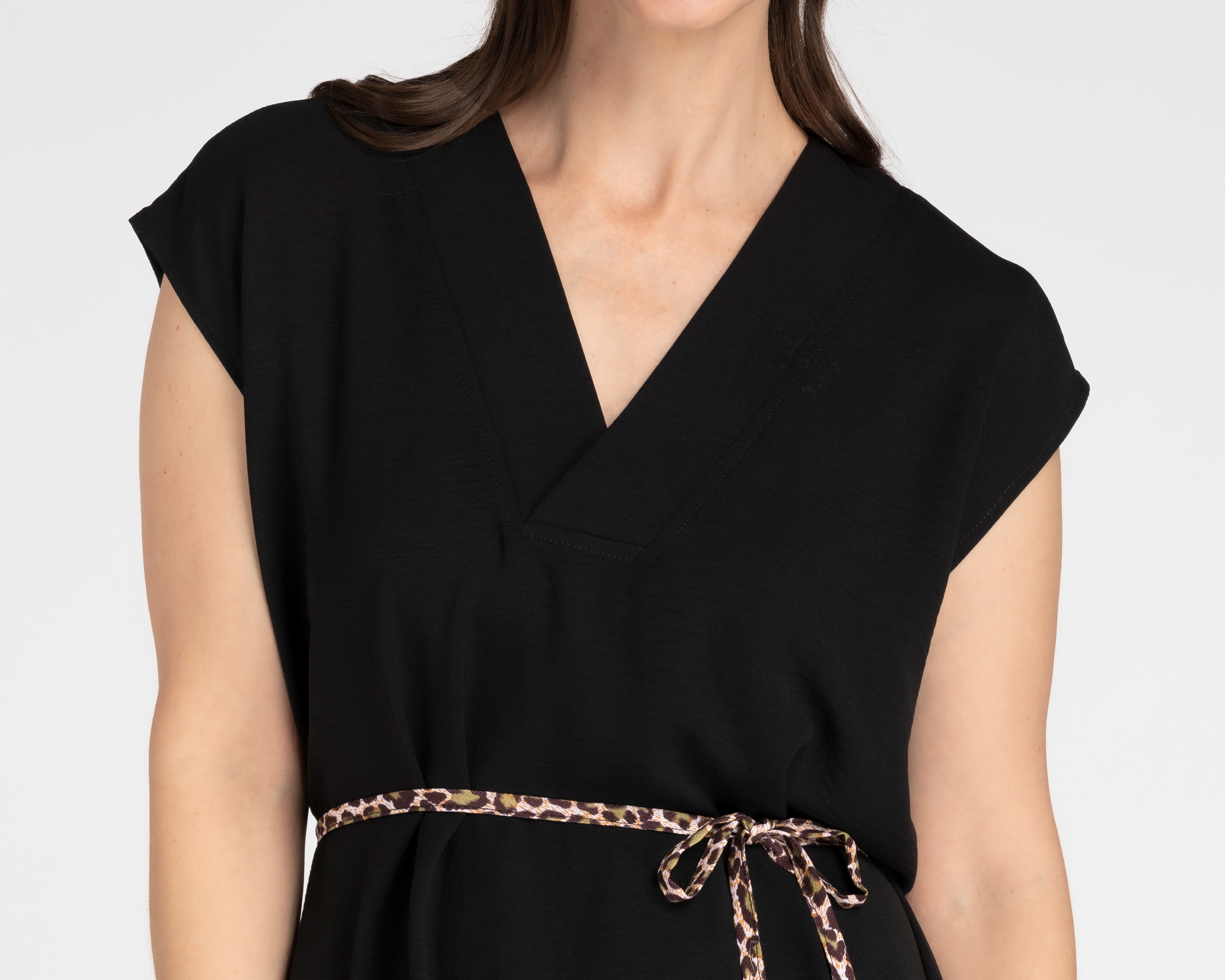 Foto 7 | Foto 7 | Vestido Sahara Casual sin Mangas con Cinturón de Tela