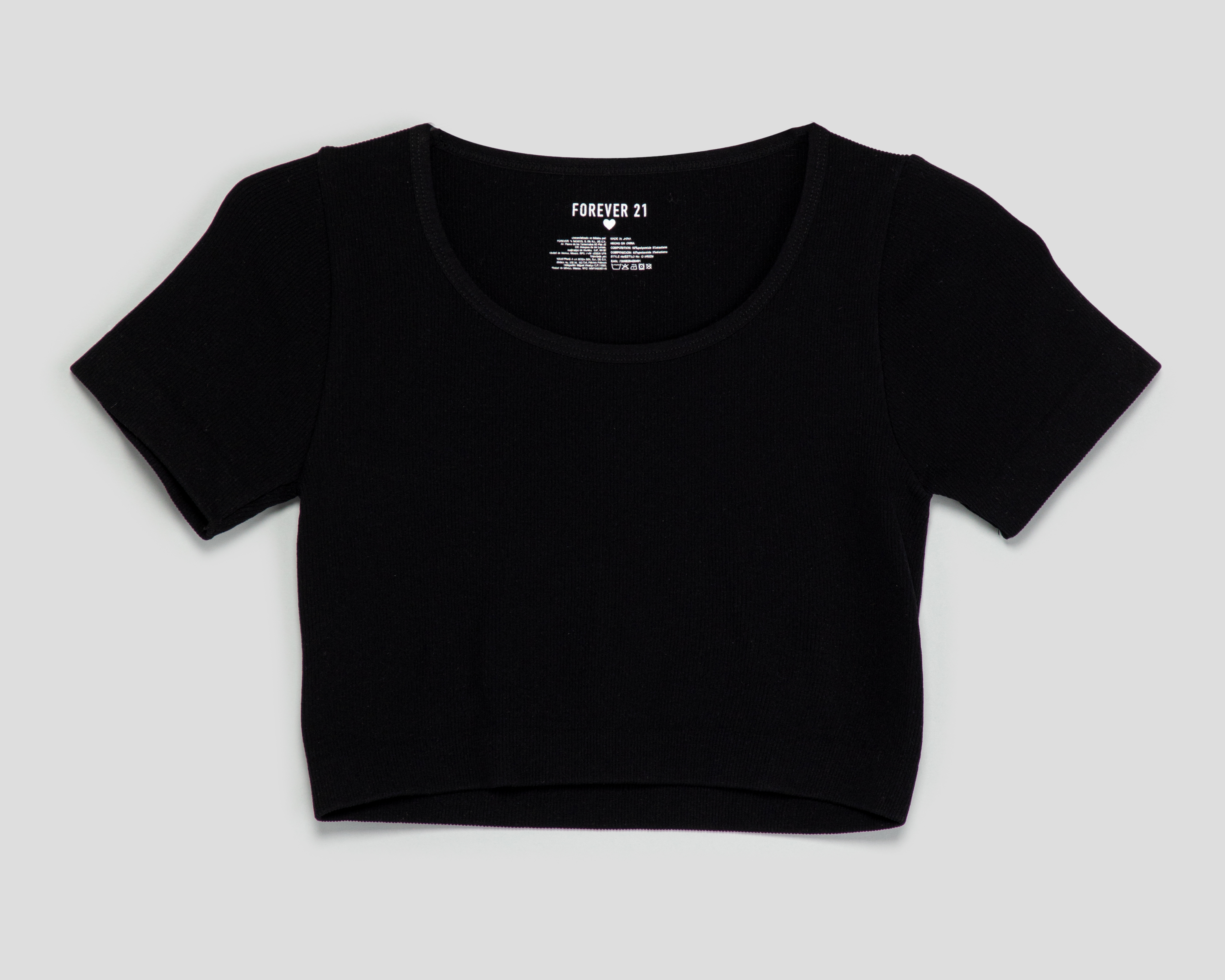 Foto 2 pulgar | Foto 1 | Crop Top Negro Forever 21 para Mujer