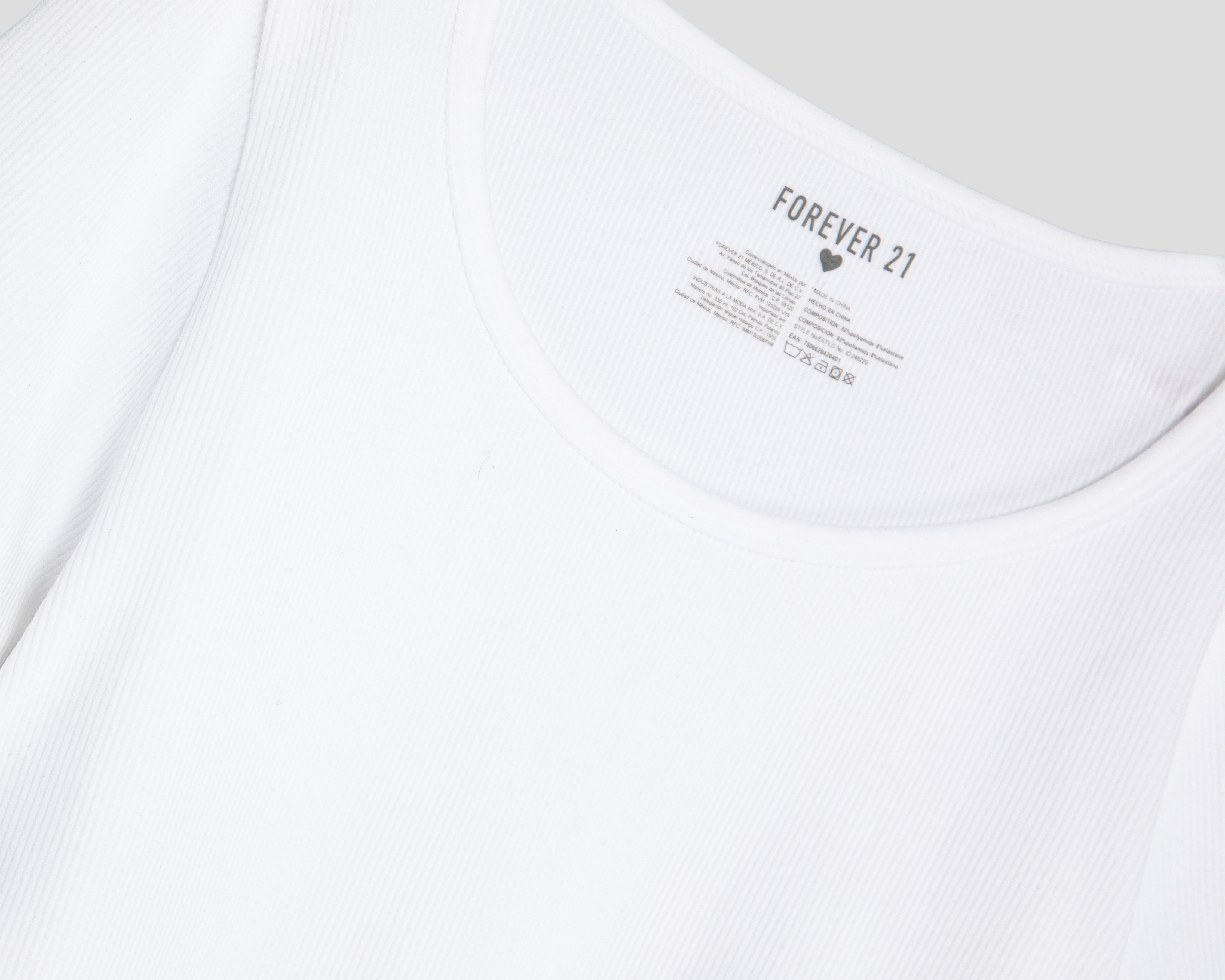 Foto 4 pulgar | Foto 3 | Crop Top Blanco Forever 21 para Mujer