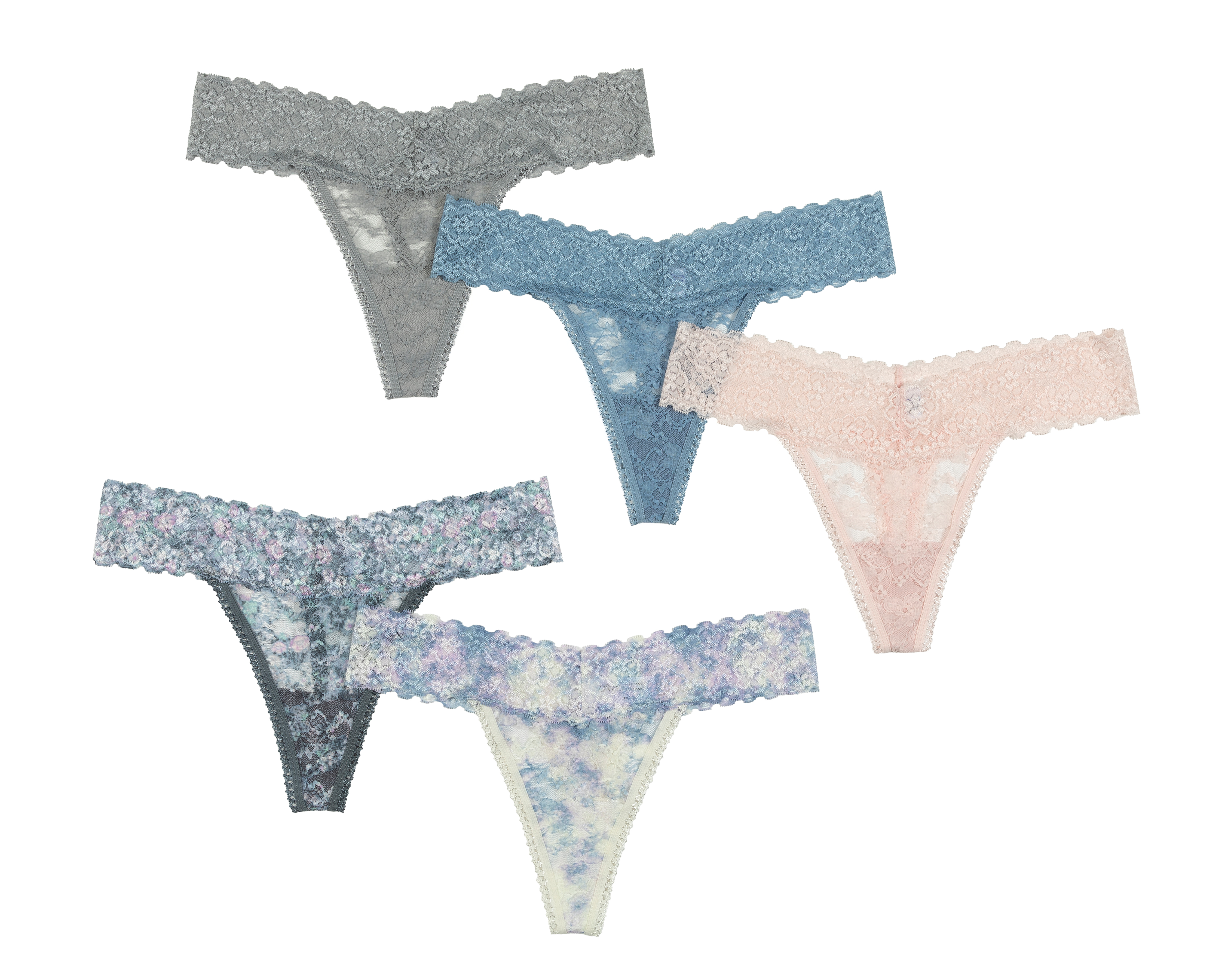 Tanga Eva tu Estilo Íntimo con Encaje para Mujer 5 Piezas